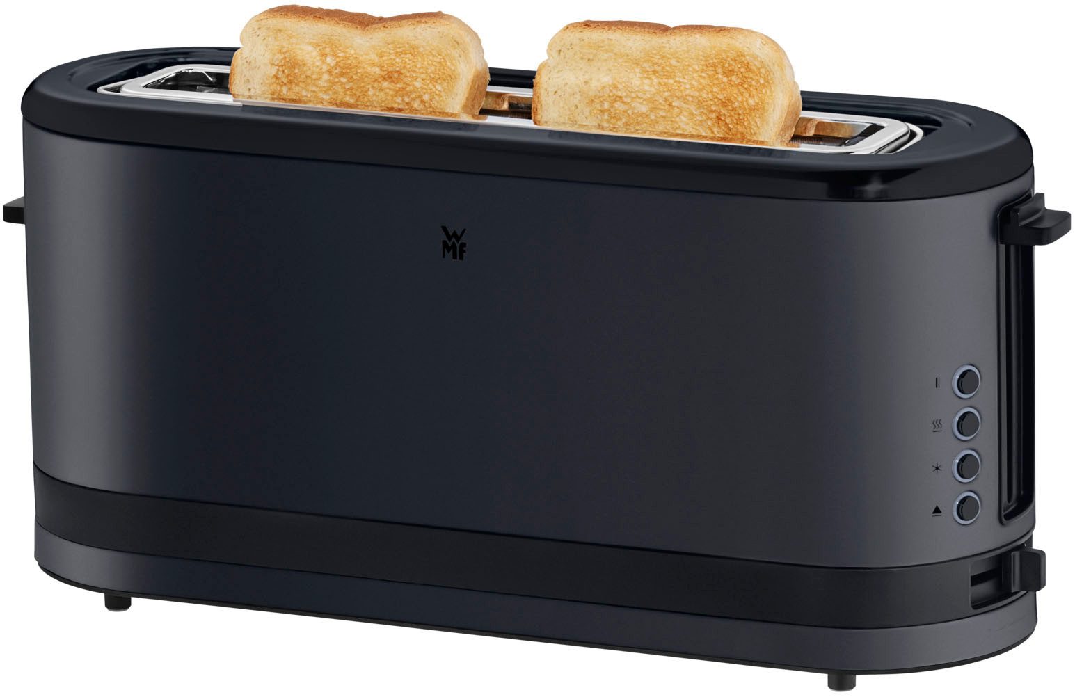 WMF Toaster KEUKENminis Deep Black, Langsleufbroodrooster, met broodjesopzetstuk