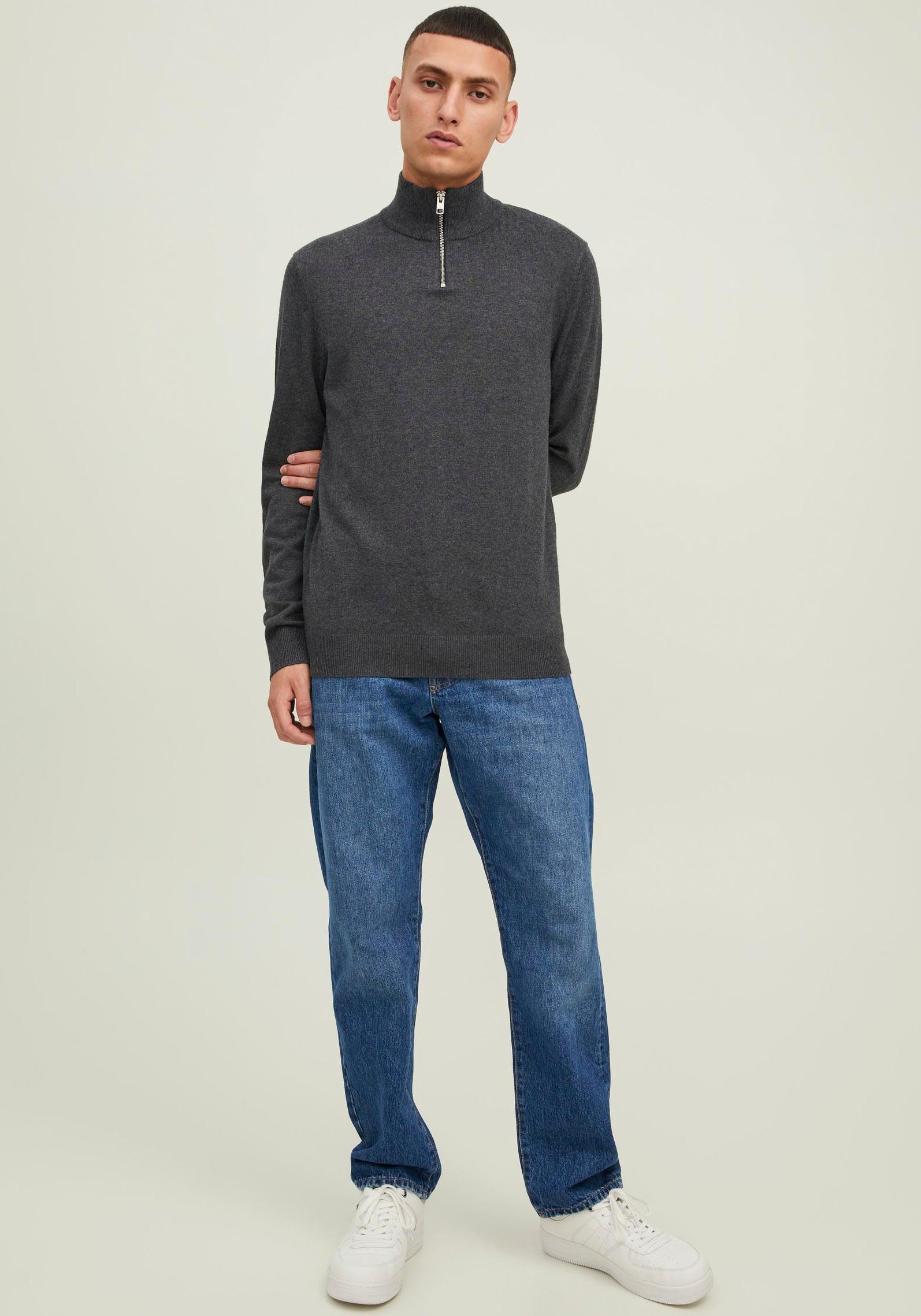 Jack & Jones Trui met ronde hals EMIL KNIT HALF ZIP