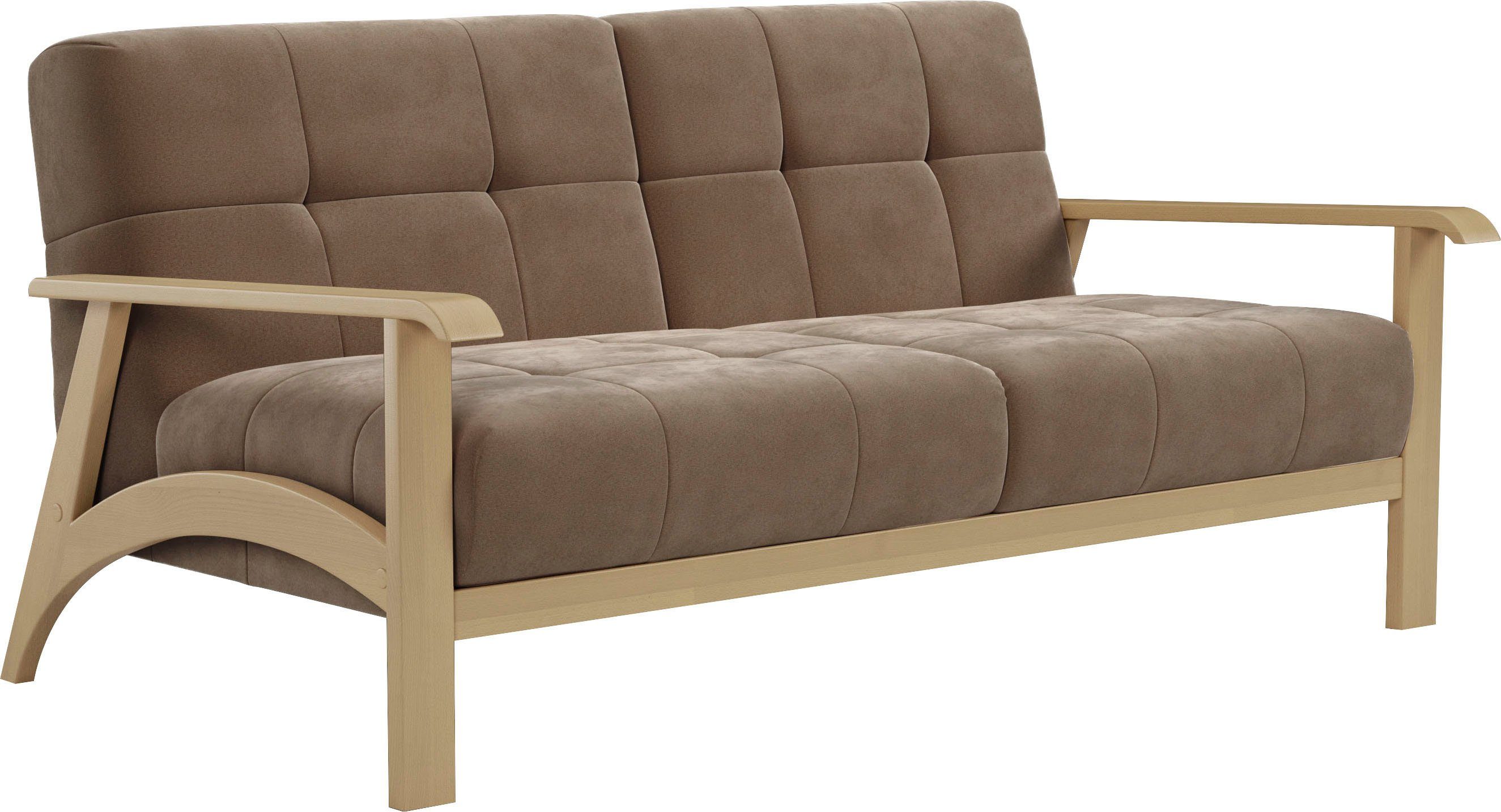 sit&more 2,5-zitsbank Billund Armleuningen van natuurlijk beukenhout, verschillende bekledingen en kleuren