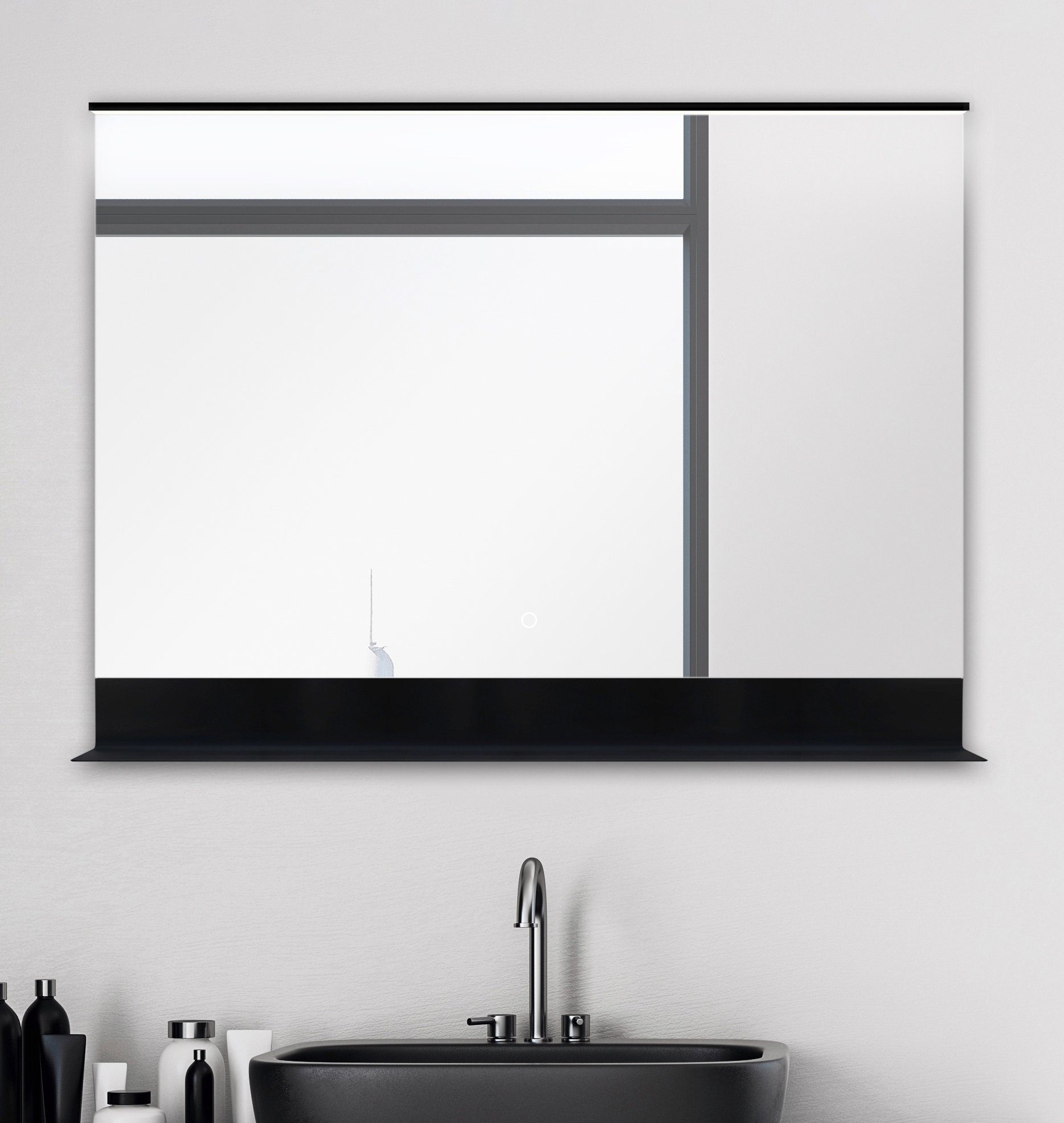 Talos Badspiegel Black HOME Bxh: 80x60 cm, energiebesparend (complete set) spiegels & verlichting zwart