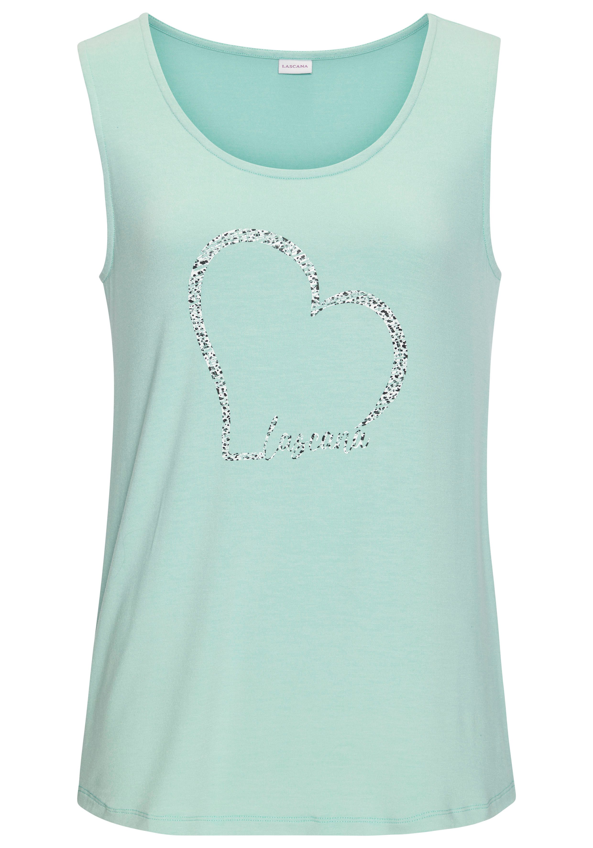 Lascana Top Met Lascana hartprint van zachte viscose-stretch