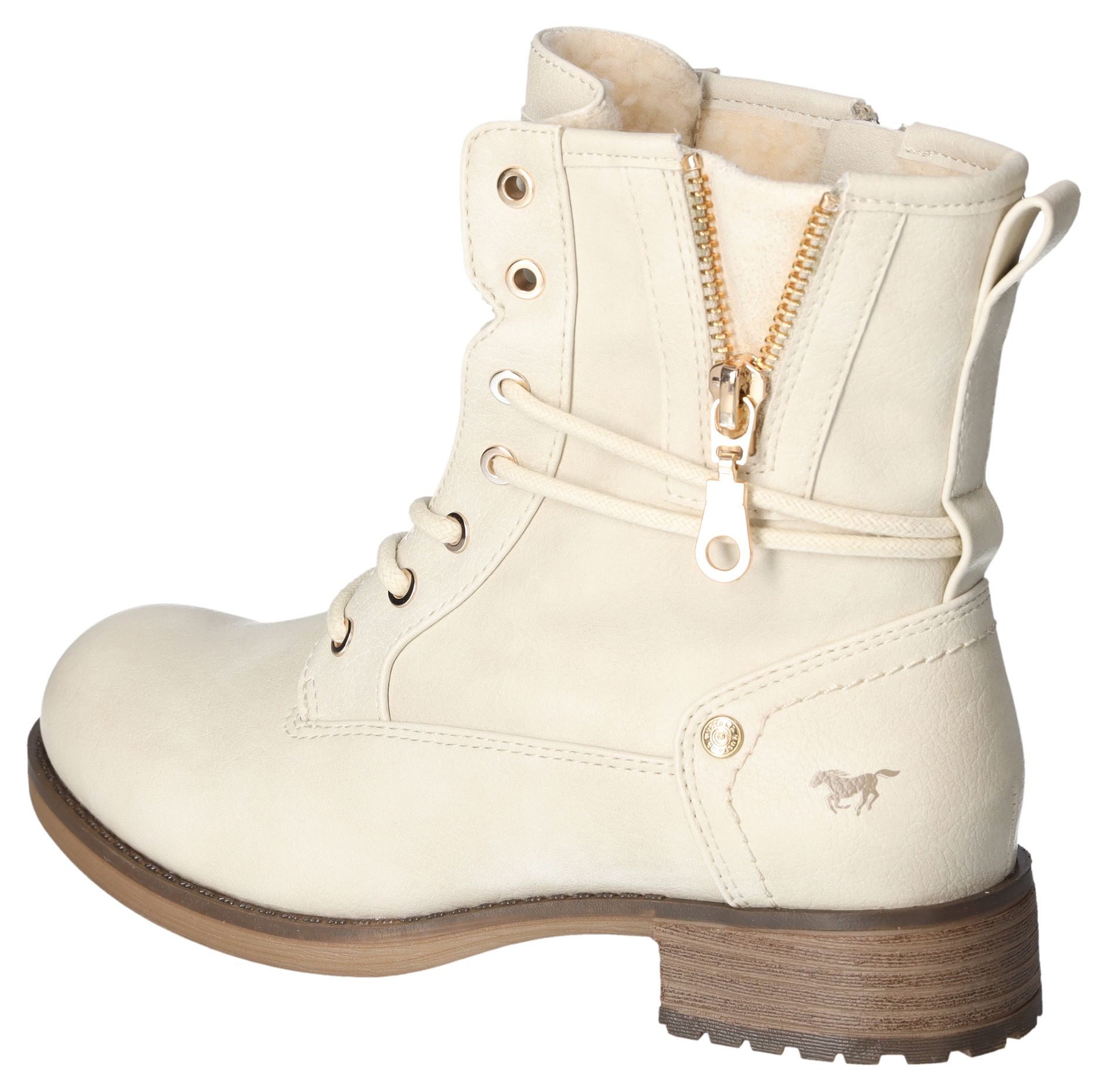 Mustang Shoes Winterlaarzen lace-up boots, ankle boots, block heel, with zipper