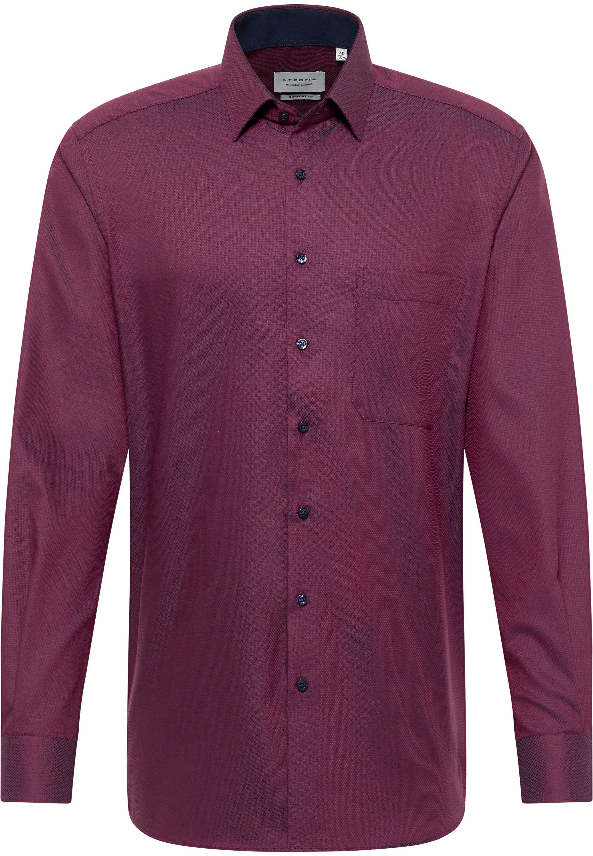 Eterna Overhemd met lange mouwen Comfort fit NON IRON (strijkvrij)