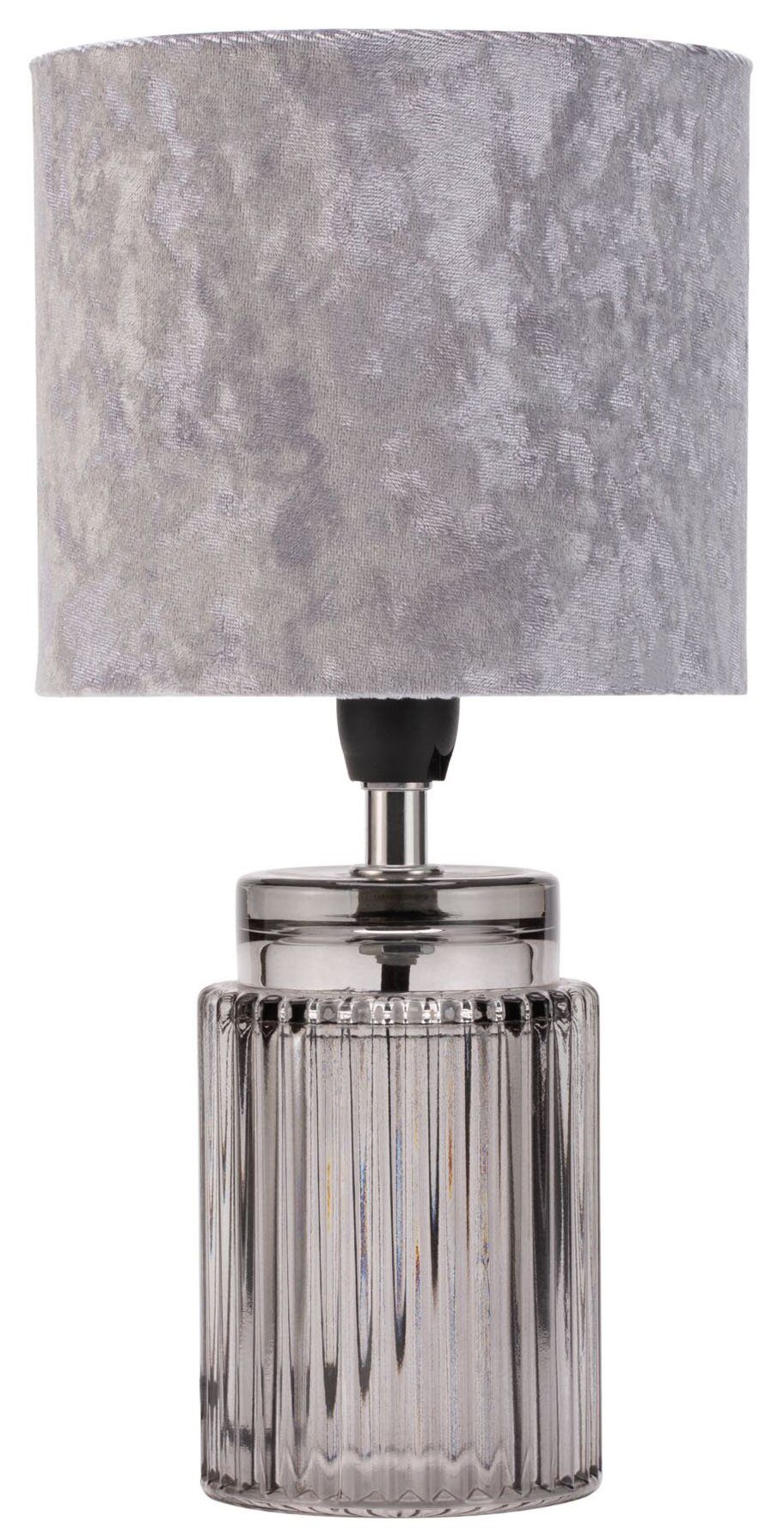 Pauleen Tafellamp Classy Velvet max20W grijs/rookglas 230V fluweel/glas