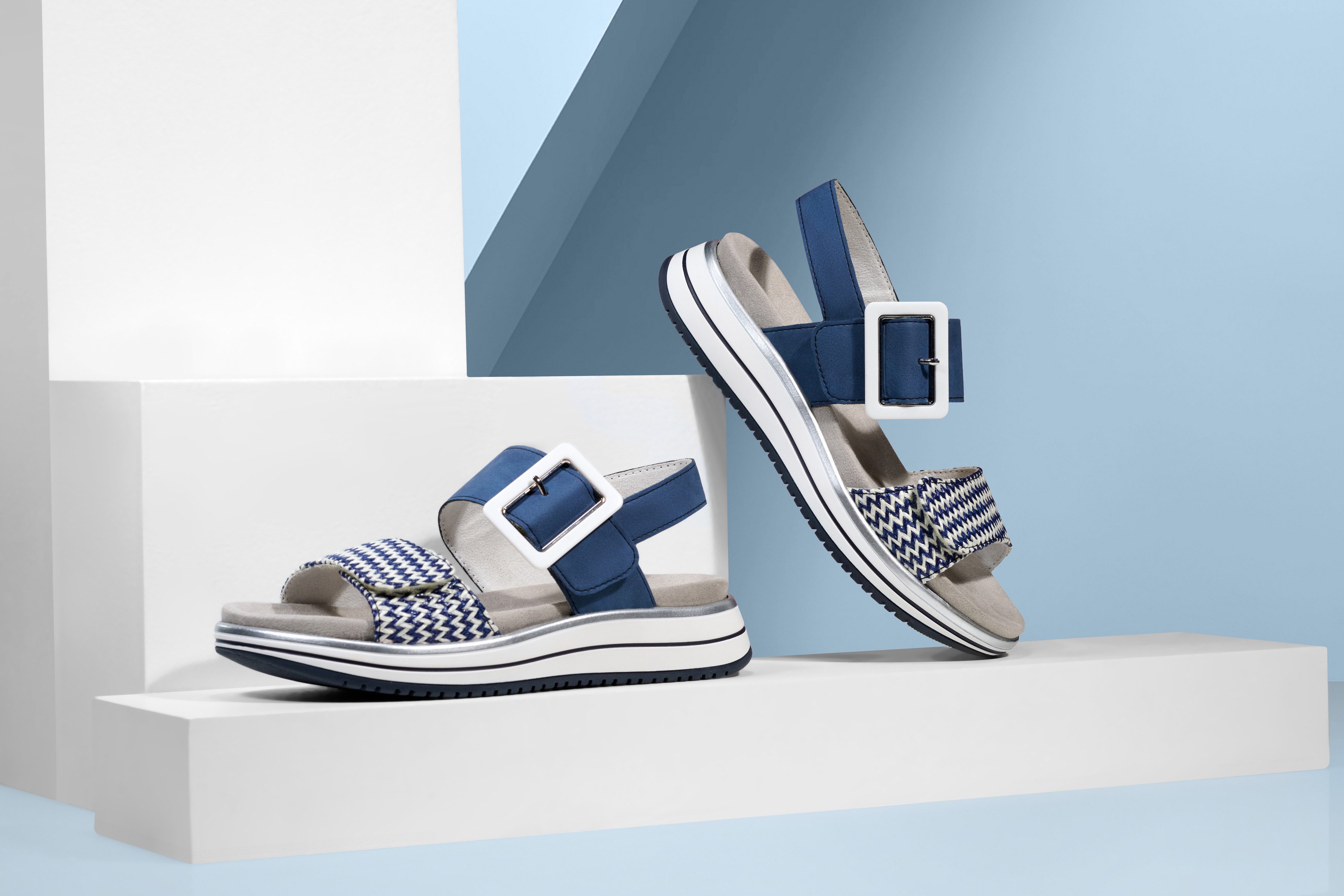 Remonte Sleehaksandaaltjes ELLE-Collection , zomerschoen, sandalen, comfortschoen met praktische klittenbandsluitingen