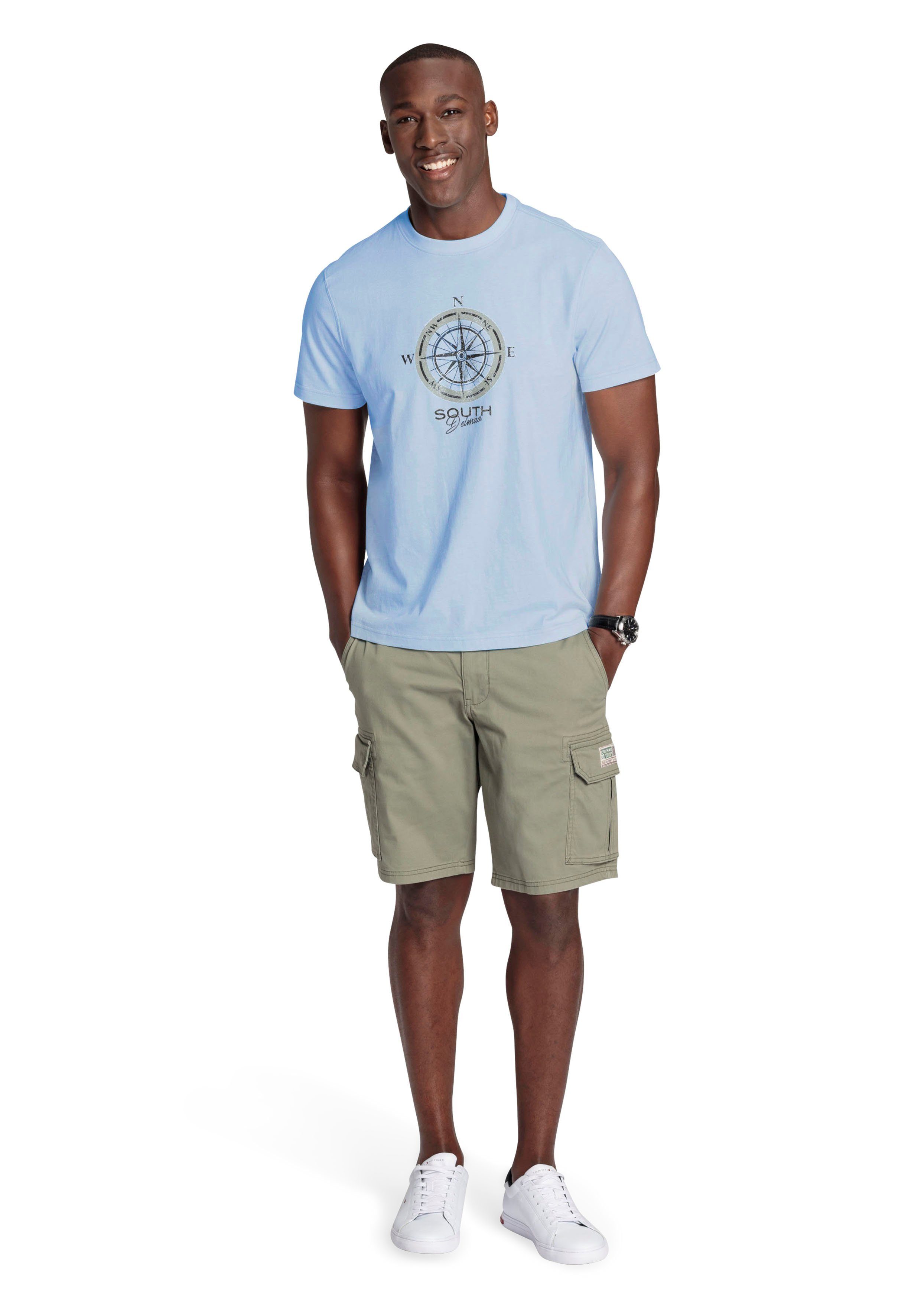 DELMAO T-shirt Korte mouw, bedrukt, ronde hals, van katoen