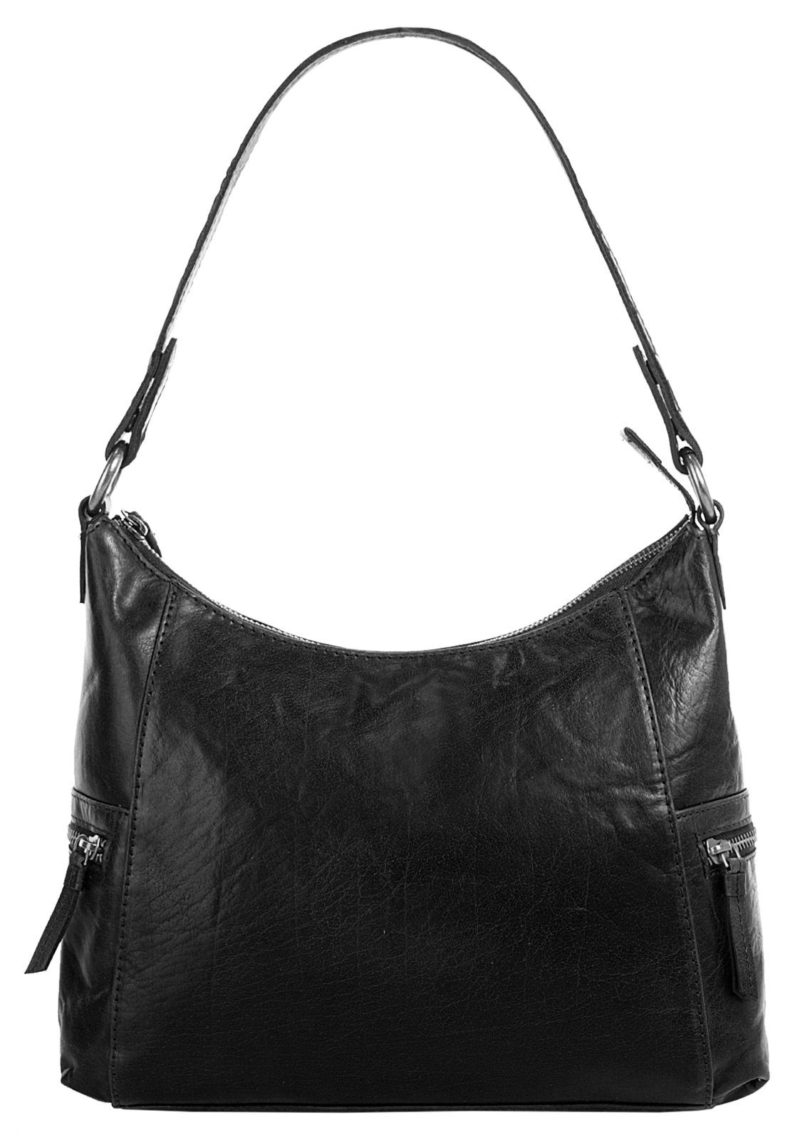 Spikes & Sparrow Shopper echt leder dames shoppers maat onesize (32 x 26 x 8 cm) zwart