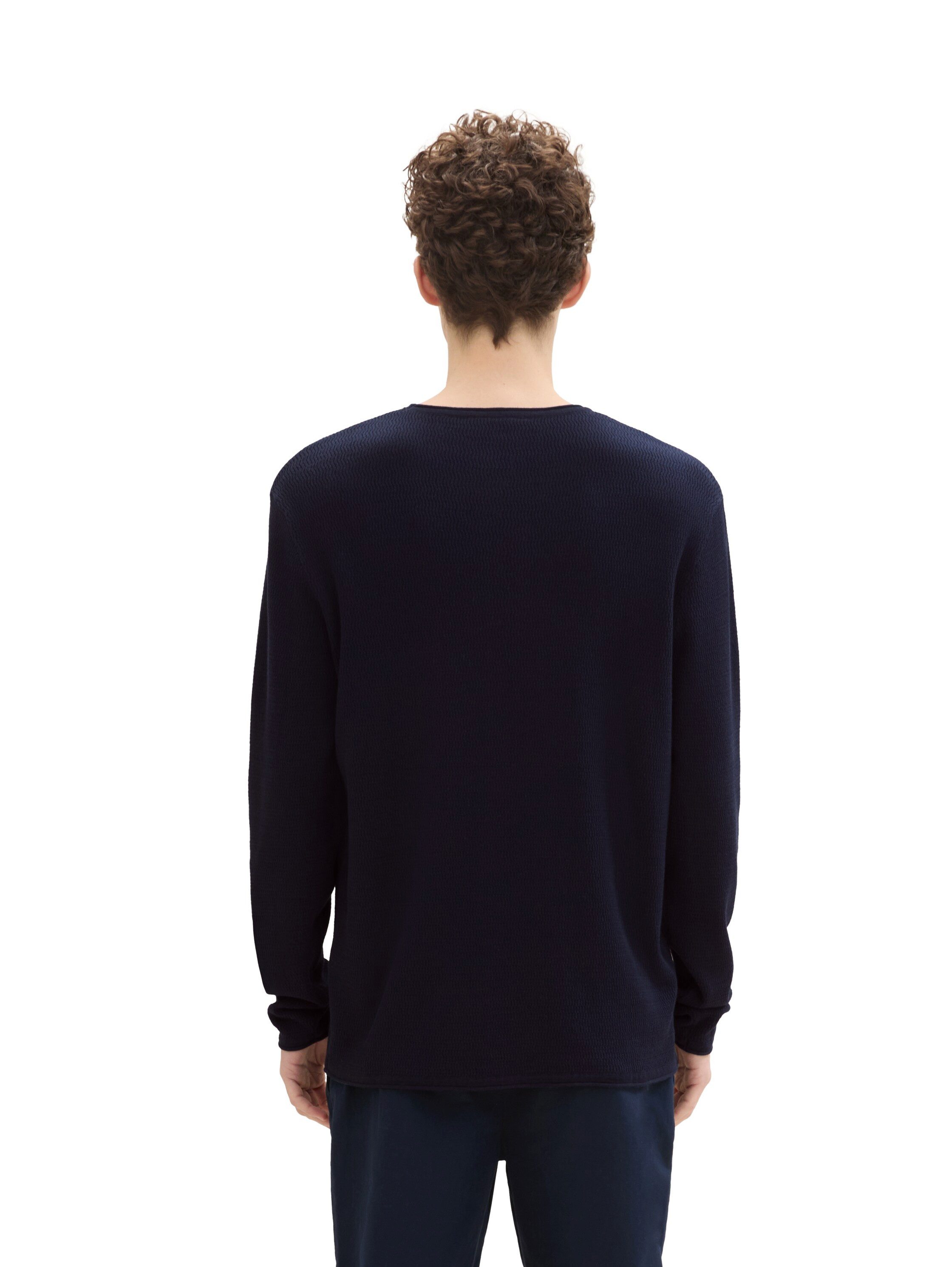 Tom Tailor Denim Trui met ronde hals met structuur