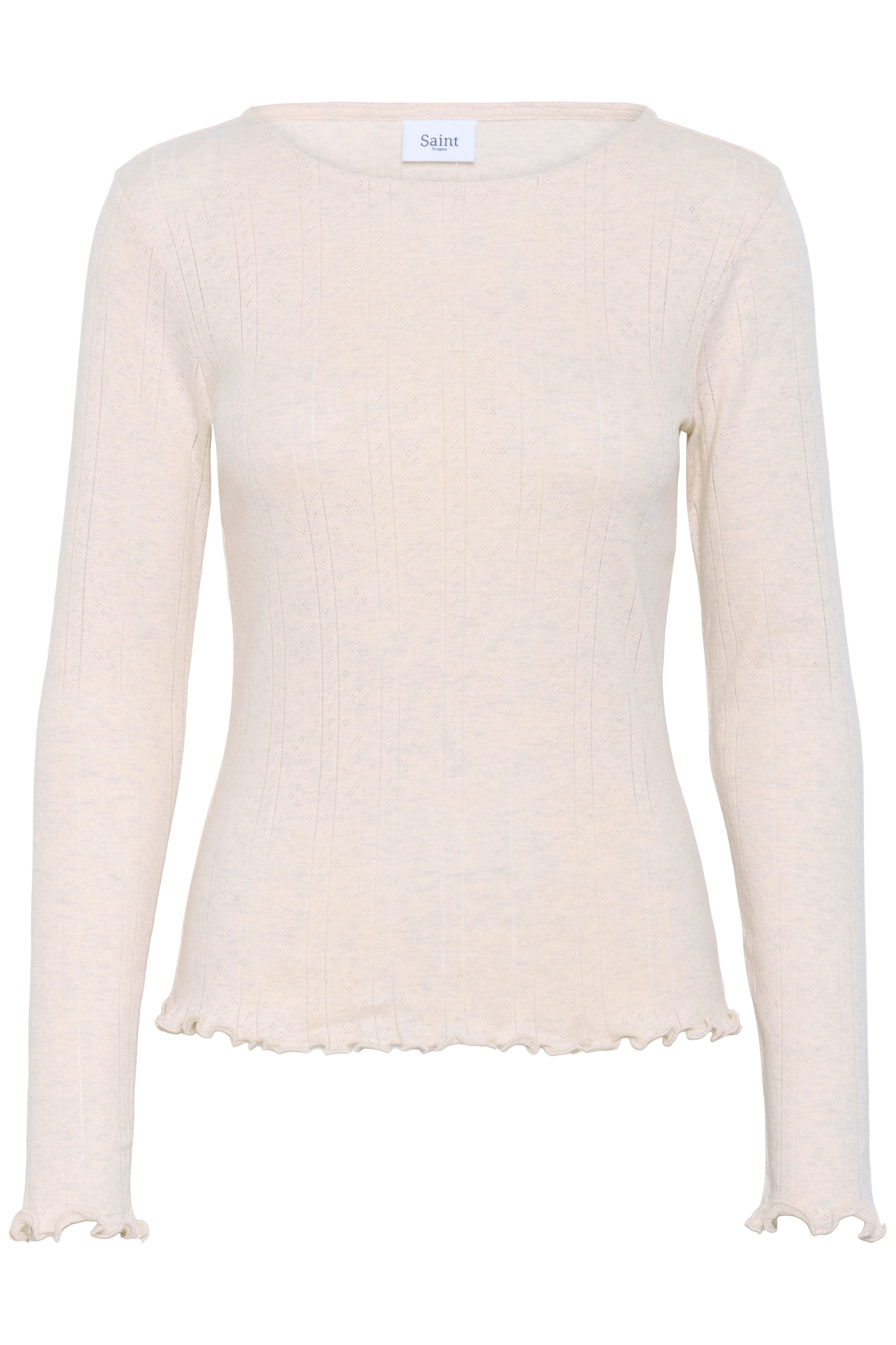 Saint Tropez Shirt met lange mouwen GruSZ gegolvende zoom