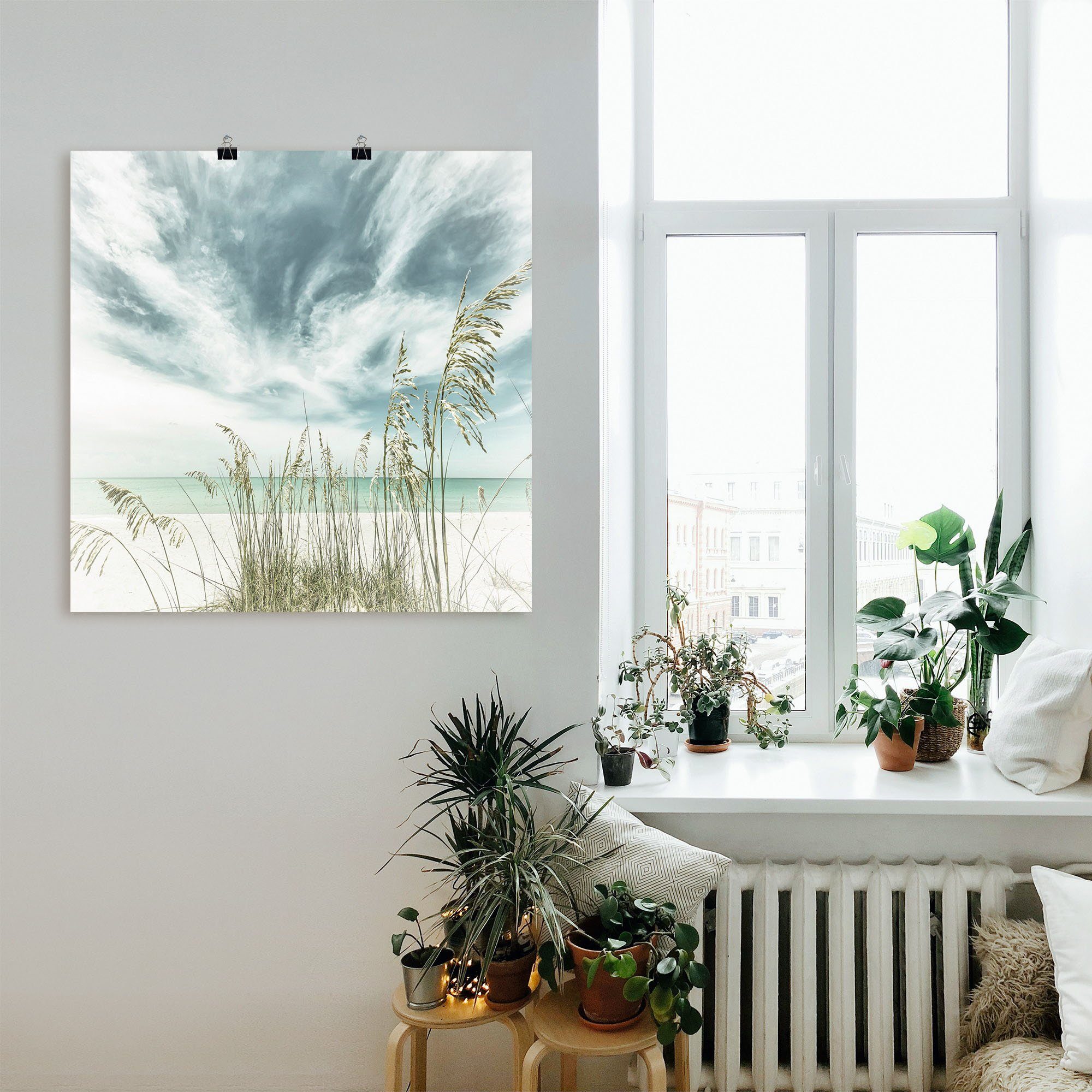 Artland Artprint Alleen aan het strand als artprint op linnen, poster in verschillende formaten maten