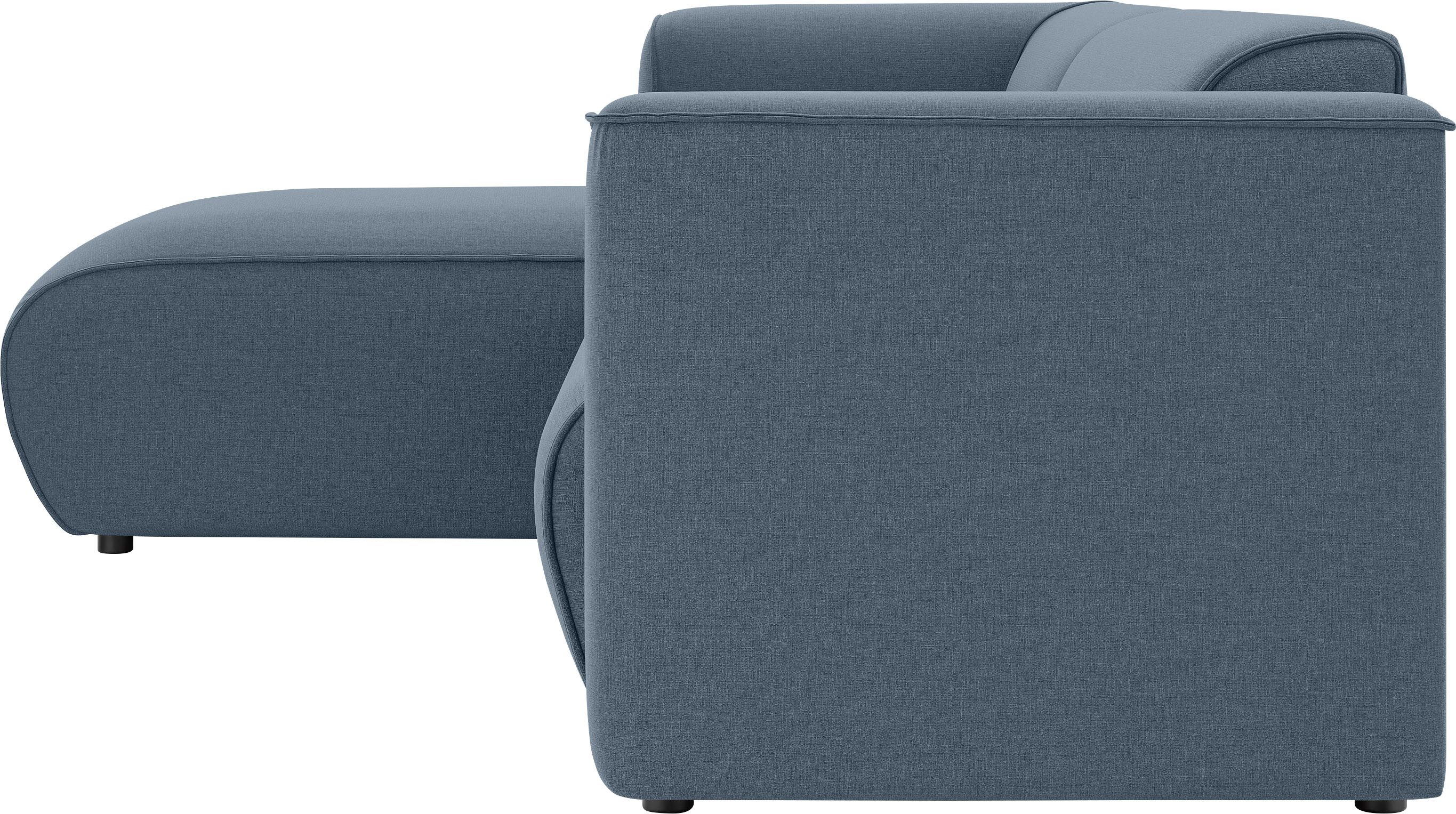 INOSIGN Hoekbank MERID L-vorm (257 cm), tijdloos & stijlvol ontwerp Uitgebreid gepolsterd, in cord, chenille en structuur