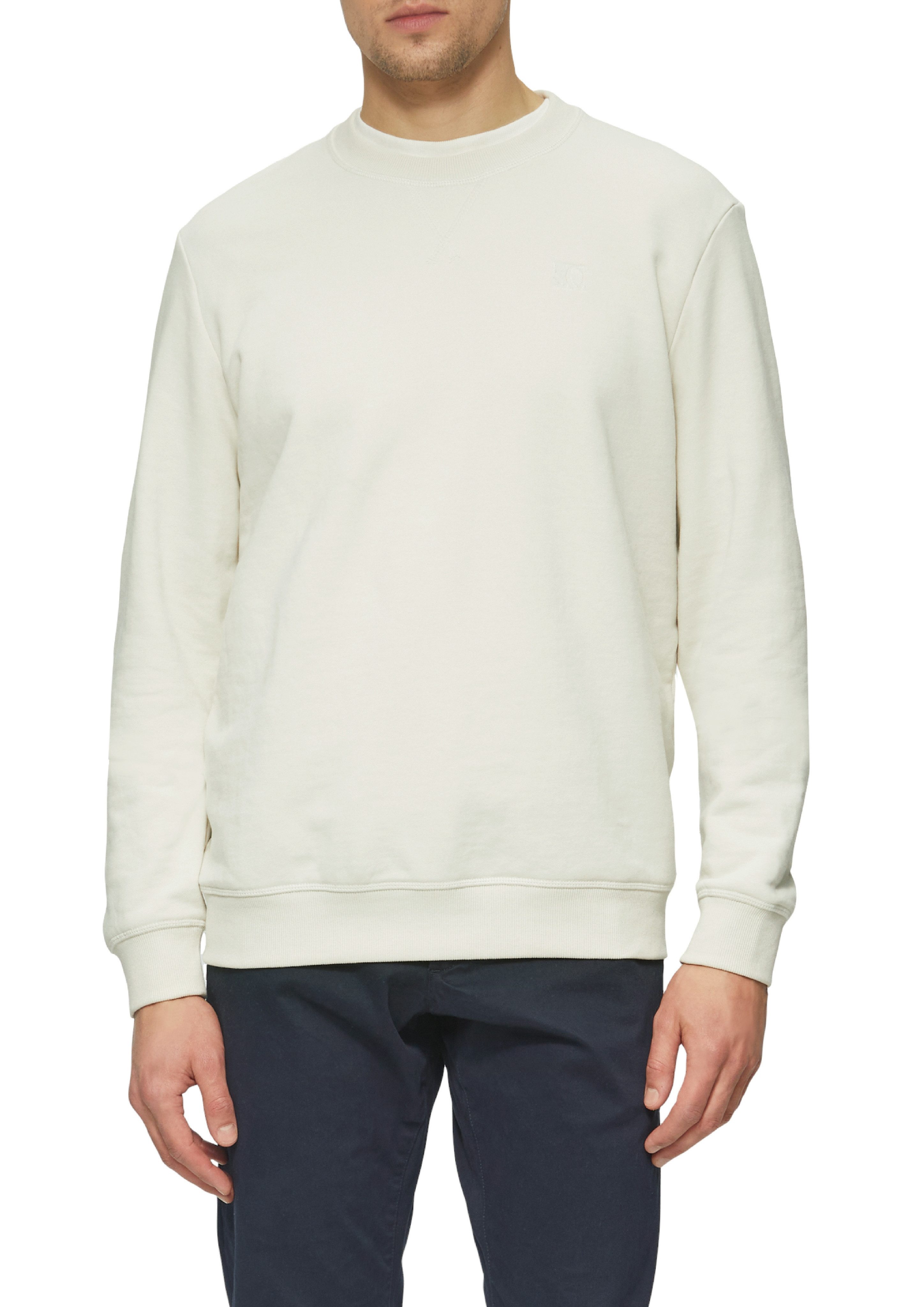 s.Oliver Sweatshirt met geborduurd logo heren sweaters maat M wit