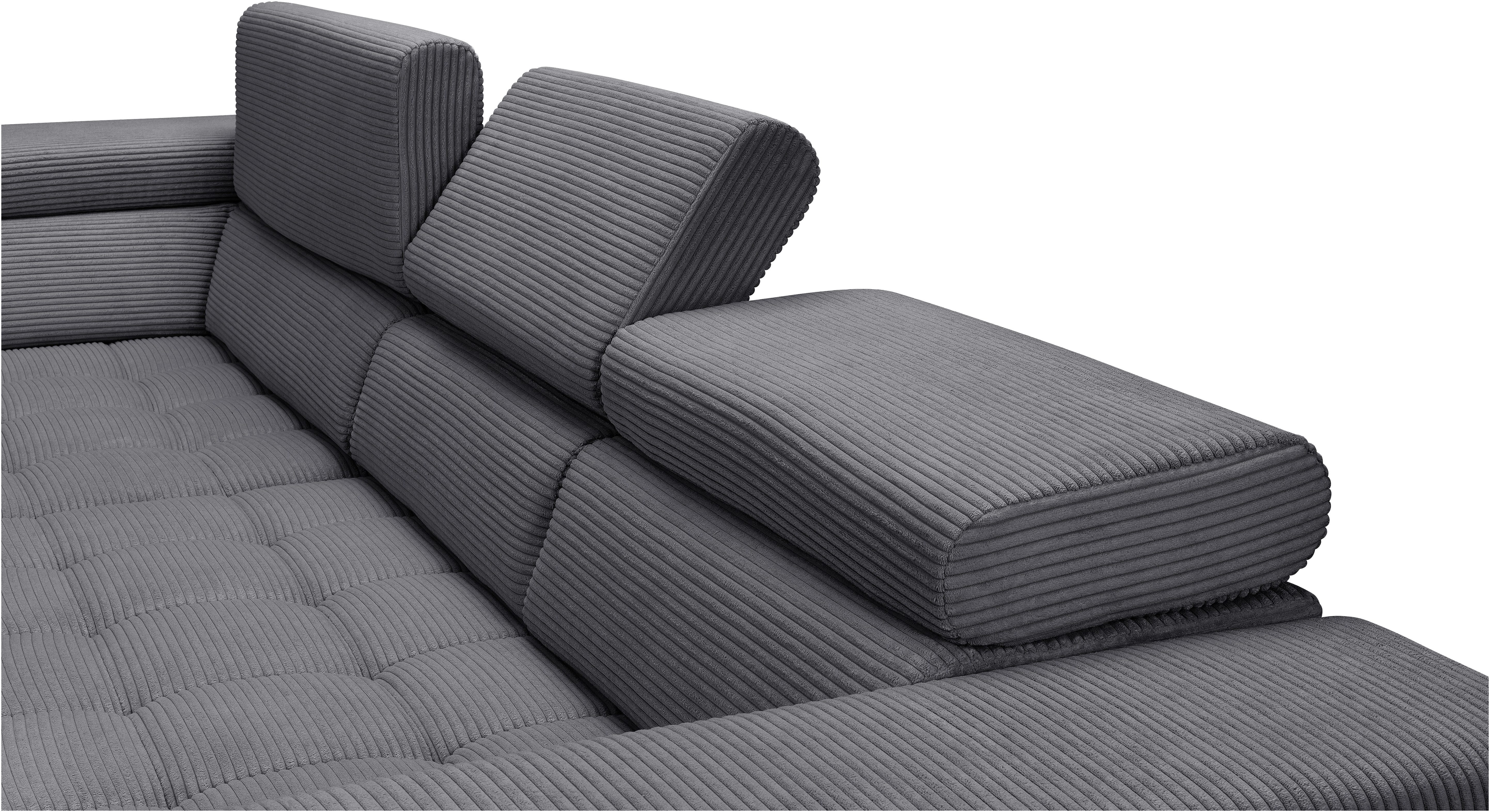 exxpo - sofa fashion Hoekbank Elianos, hoog zitcomfort, verfijnde kruisstepping in de zitting, L-vorm