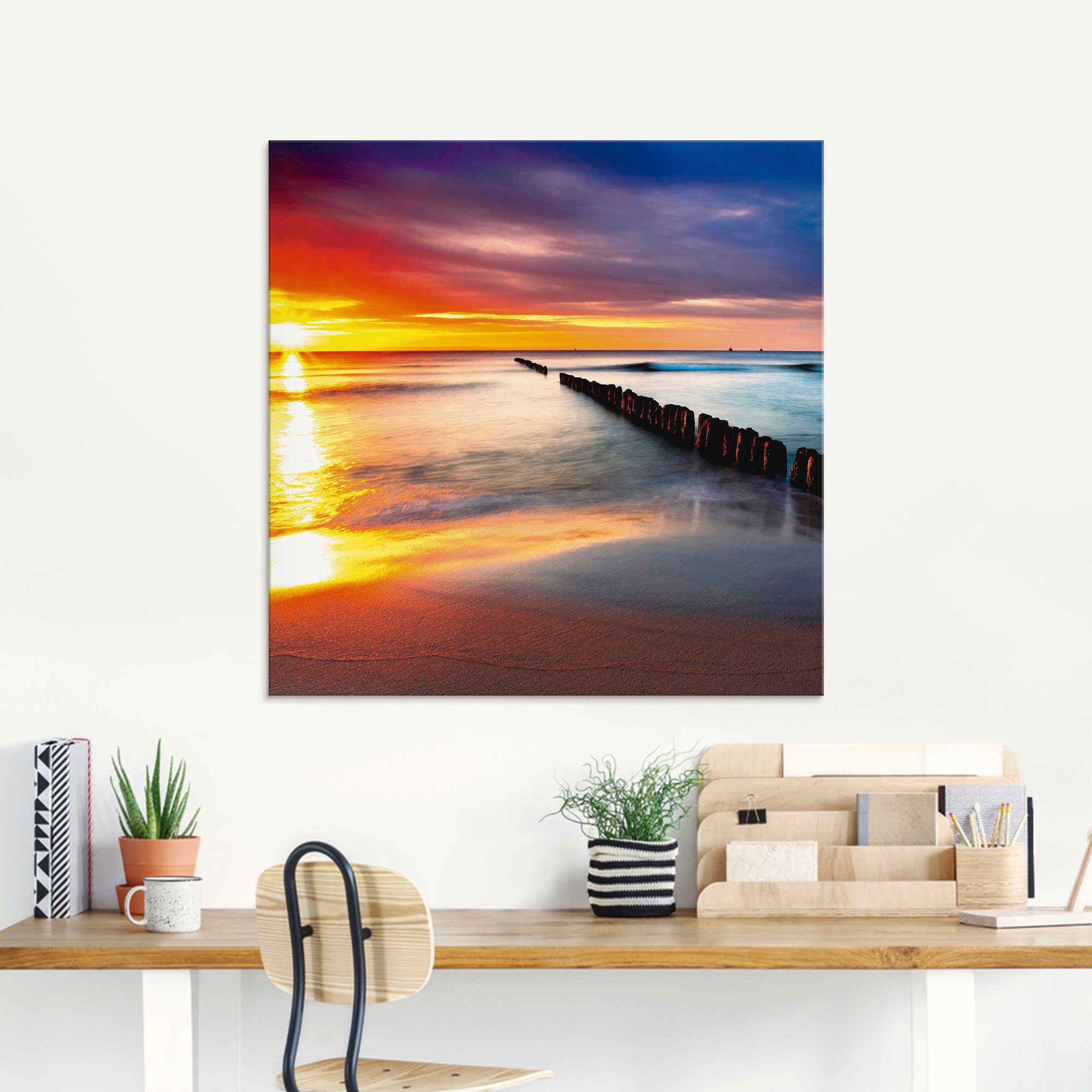Artland Print op glas Oostzee met mooie zonsopkomst