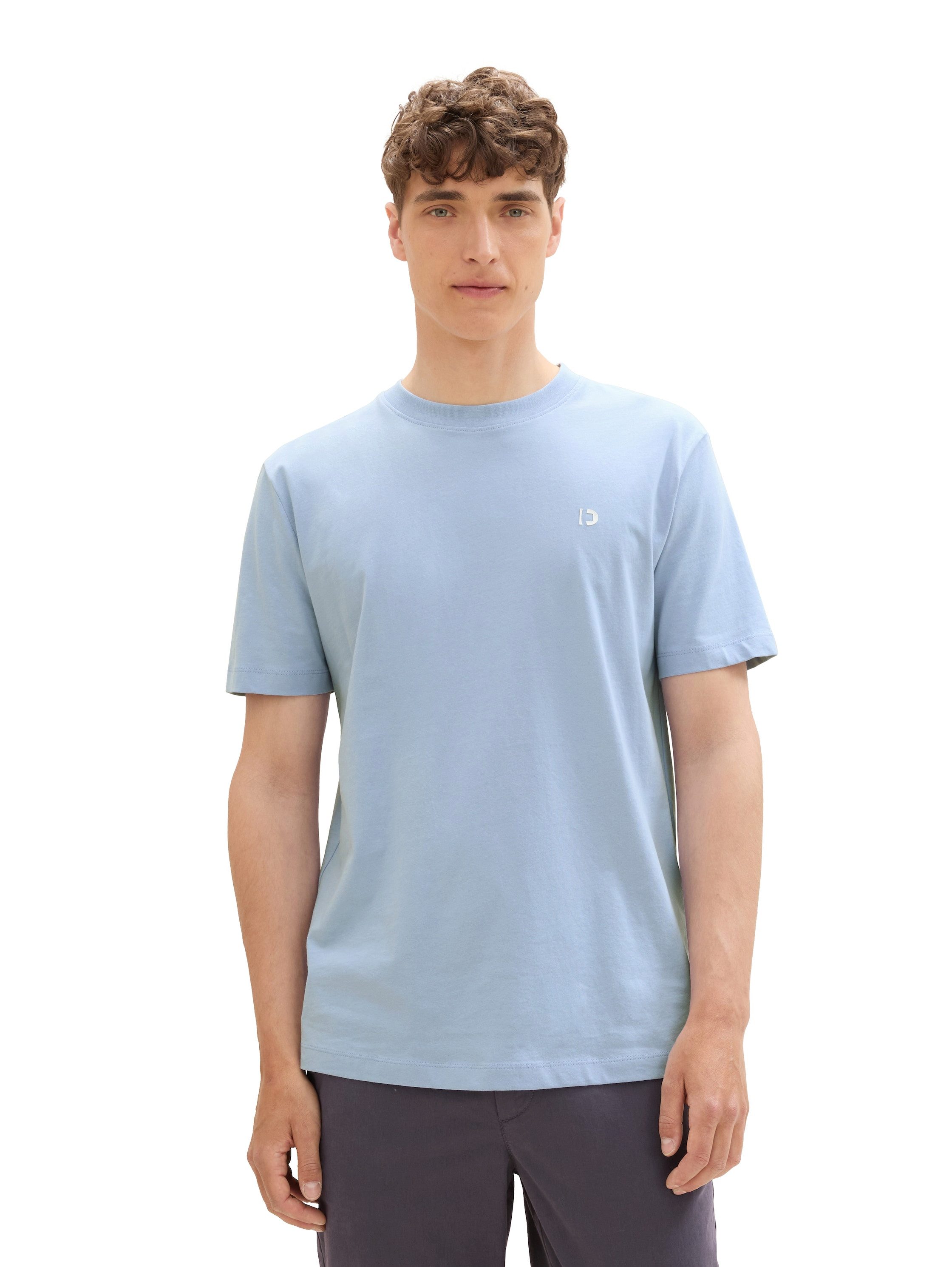 Tom Tailor Denim T-shirt Crewneck met kleine logoprint