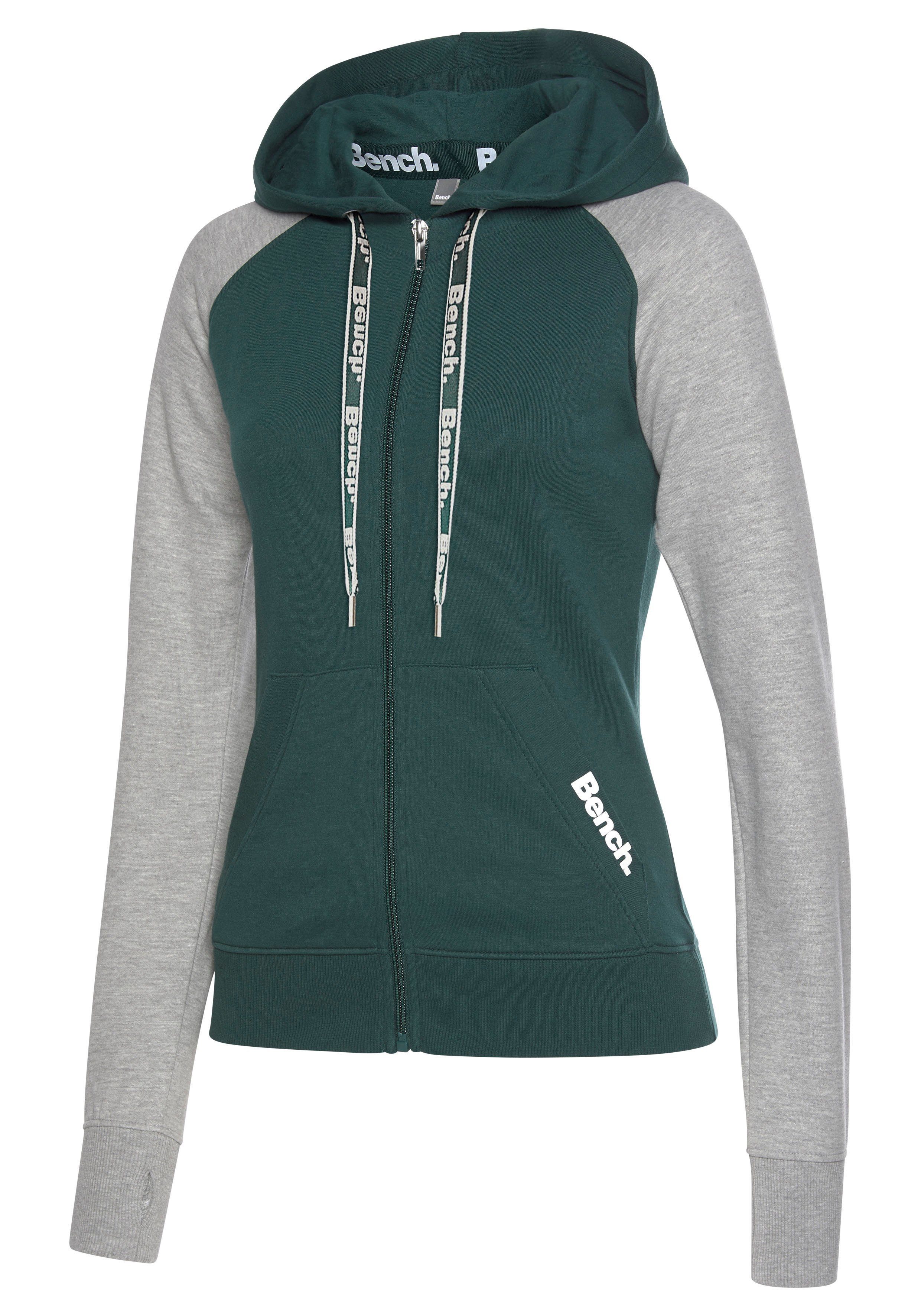 Bench. Loungewear Capuchonsweatvest met kleurafgebakende mouwen, loungepak