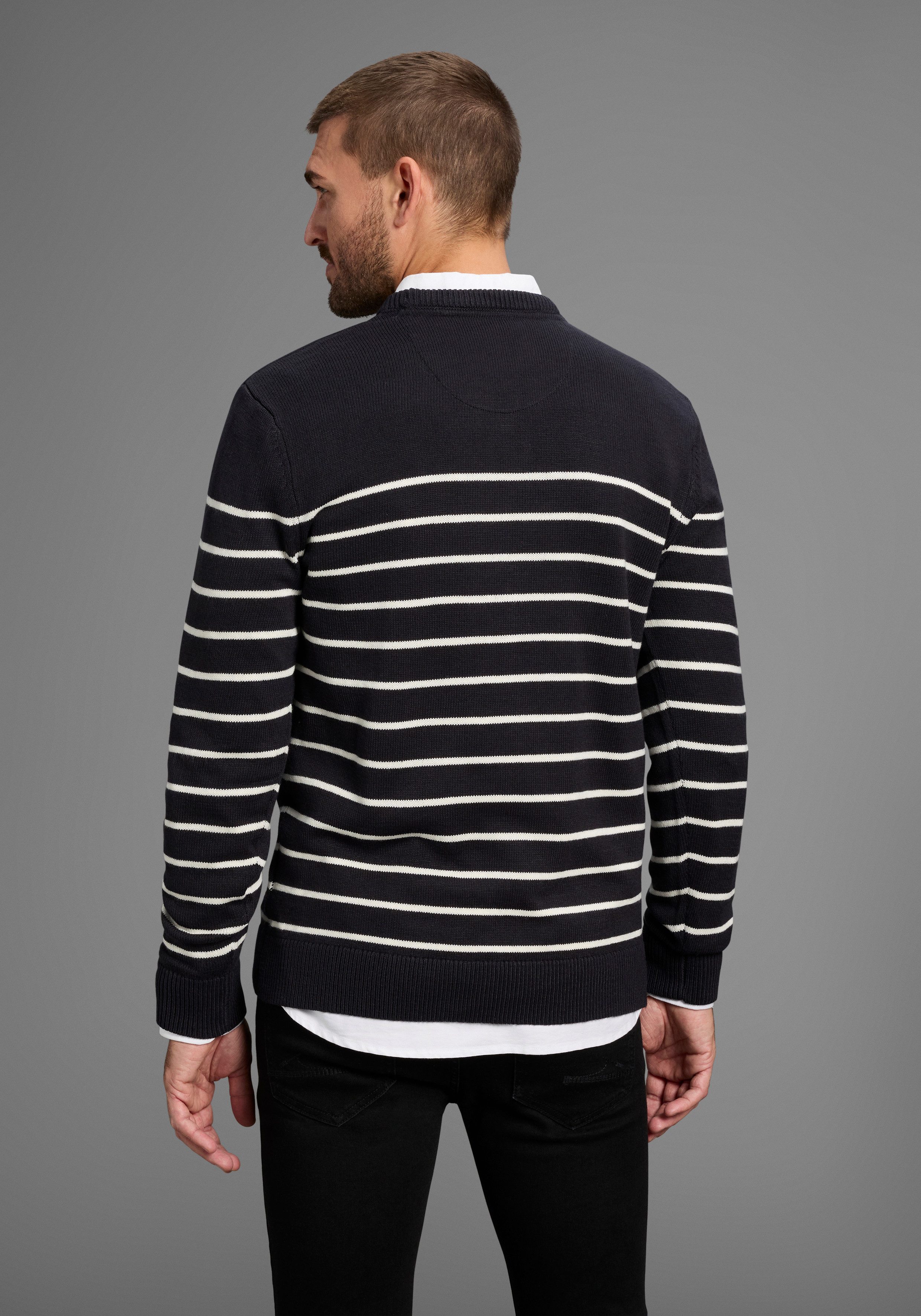 DELMAO Gestreepte trui Tot maat 3 XL in maritieme stijl - nieuwe collectie