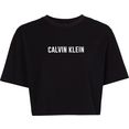 calvin klein performance t-shirt pw - ss t-shirt met splitje achter zwart