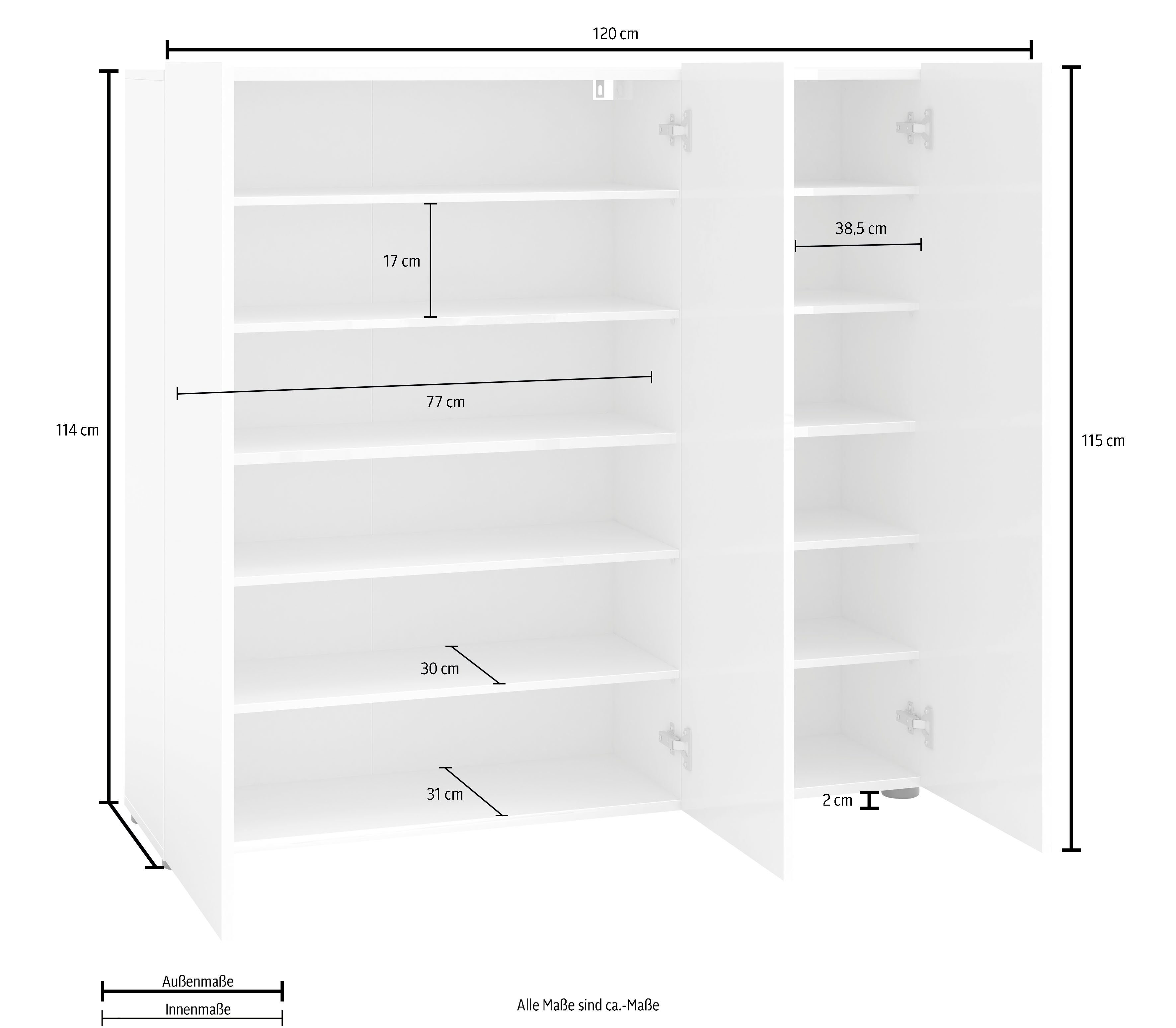 INOSIGN Schoenenkast Mister Breedte 120 cm