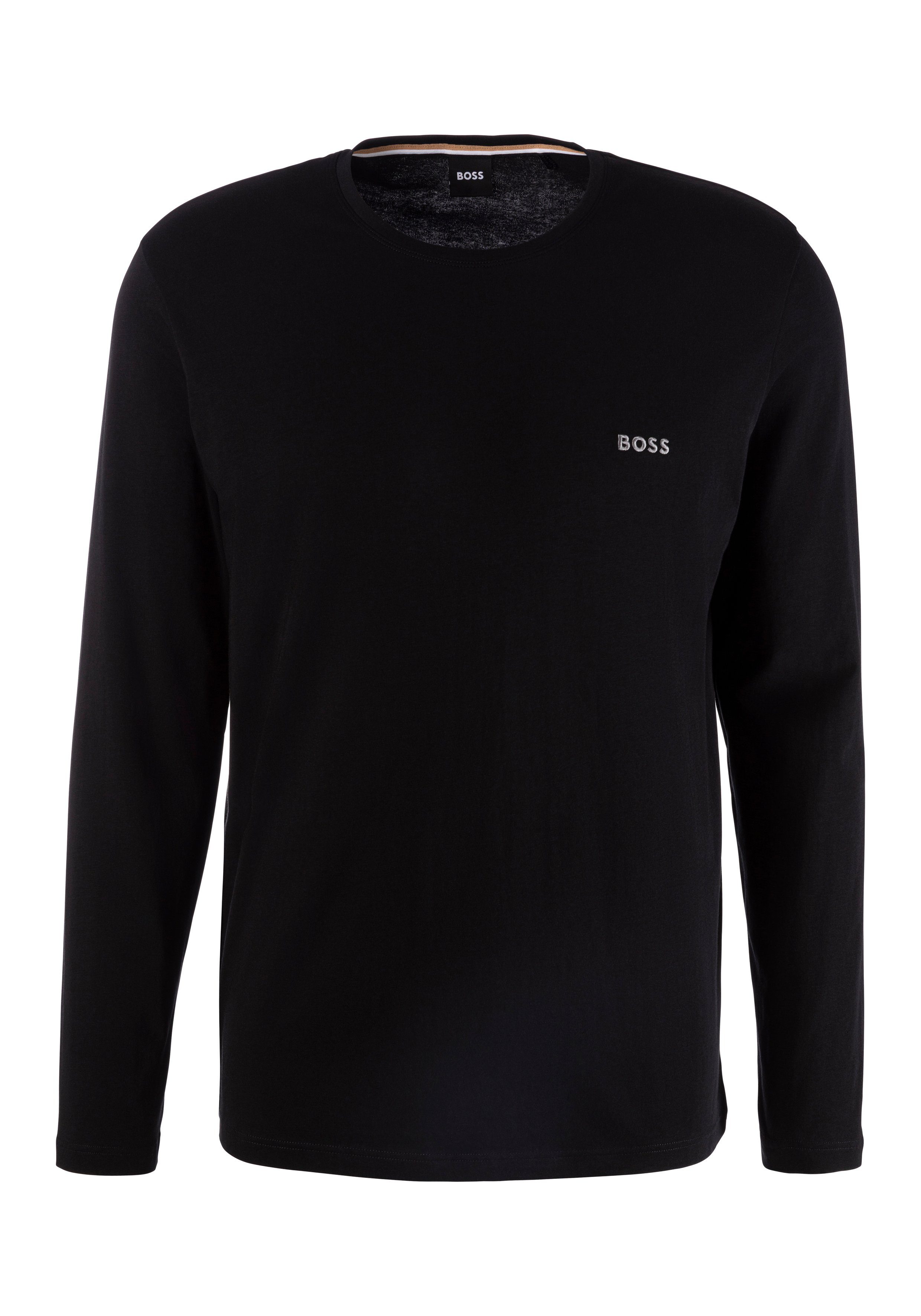 BOSS Shirt met lange mouwen Mix&Match LS-Shirt R met -borduursel op de borst