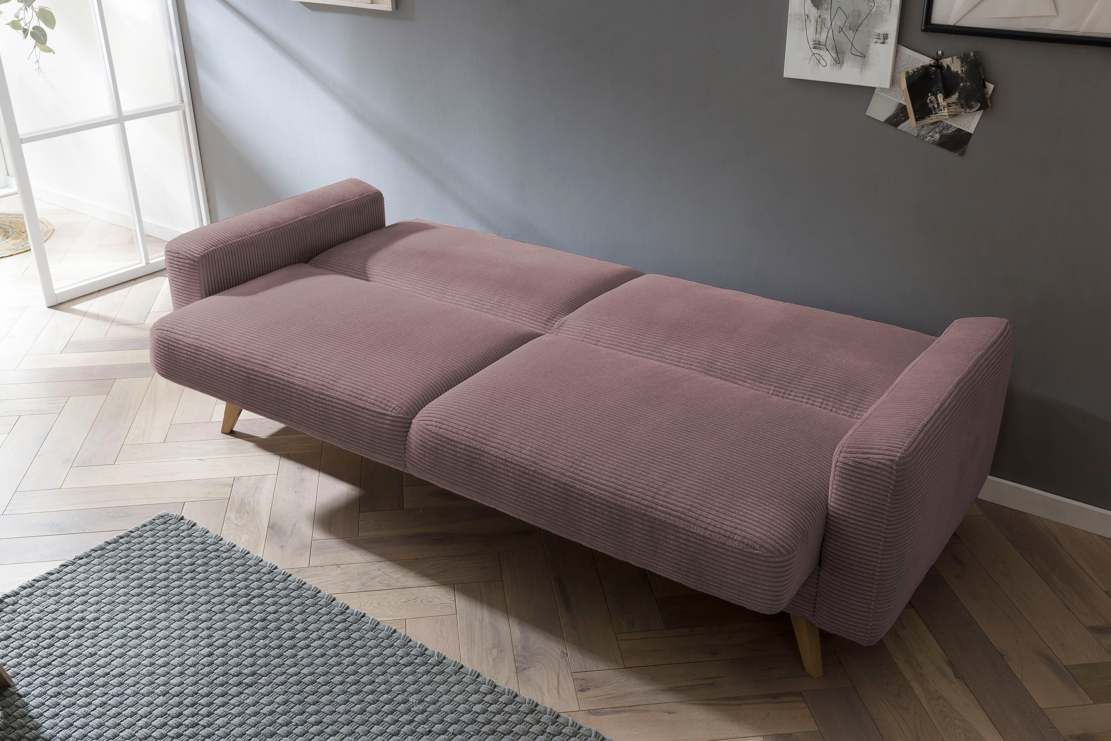 exxpo - sofa fashion 3-zitsbank Samso, elegant en comfortabel, actuele cord bekleding, kantelbank