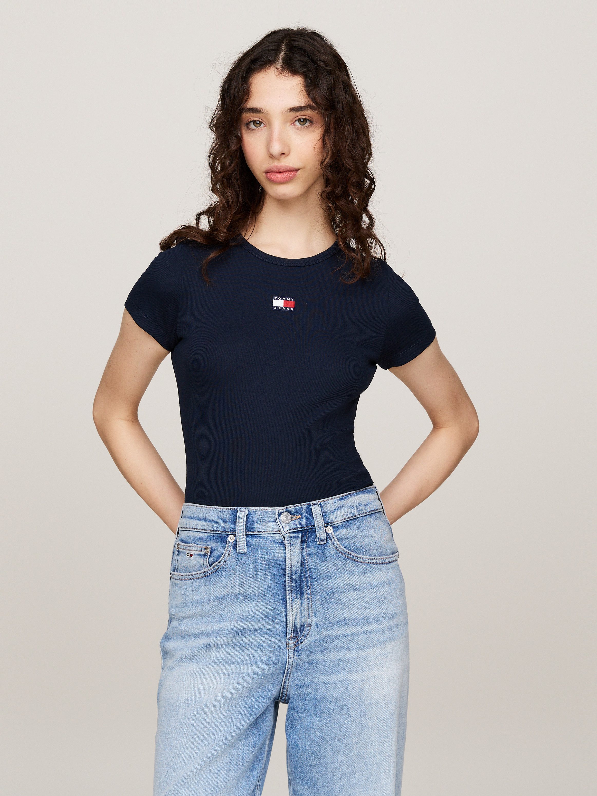 TOMMY JEANS T-shirt TJW SLIM BADGE RIB TEE