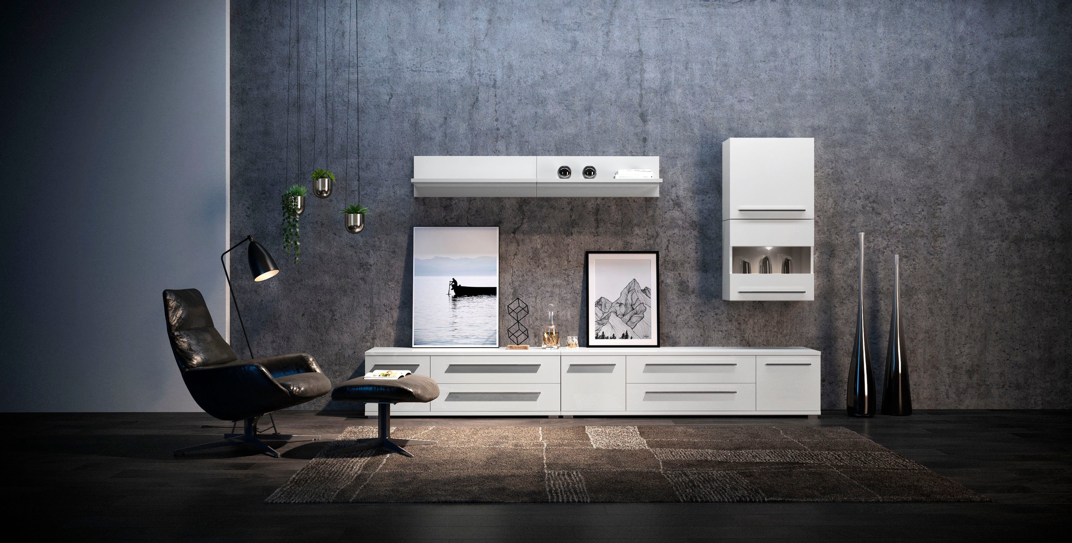 Places of Style Wandrek Piano hoogwaardig uv-gelakt