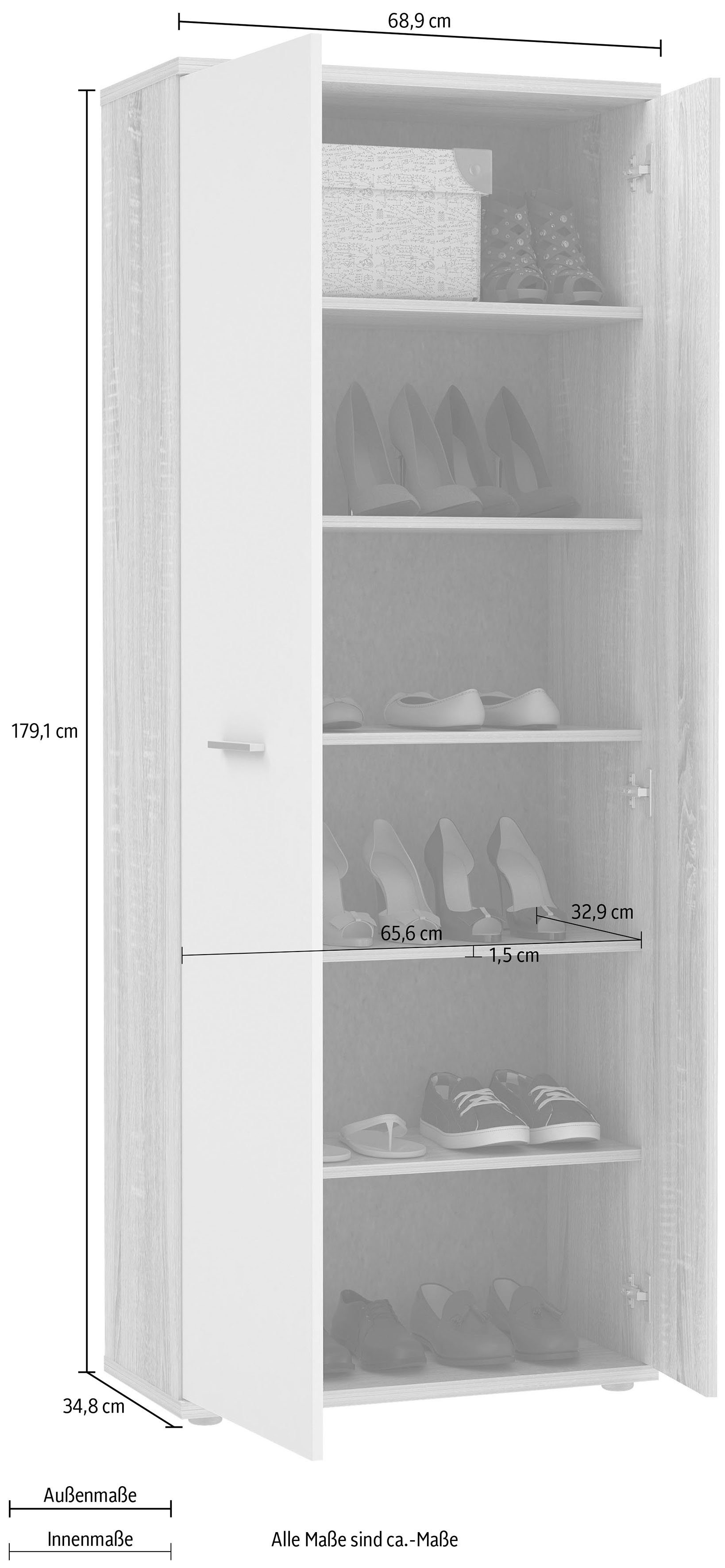 FORTE Schoenenkast Netty Hoogte ca, 179 cm