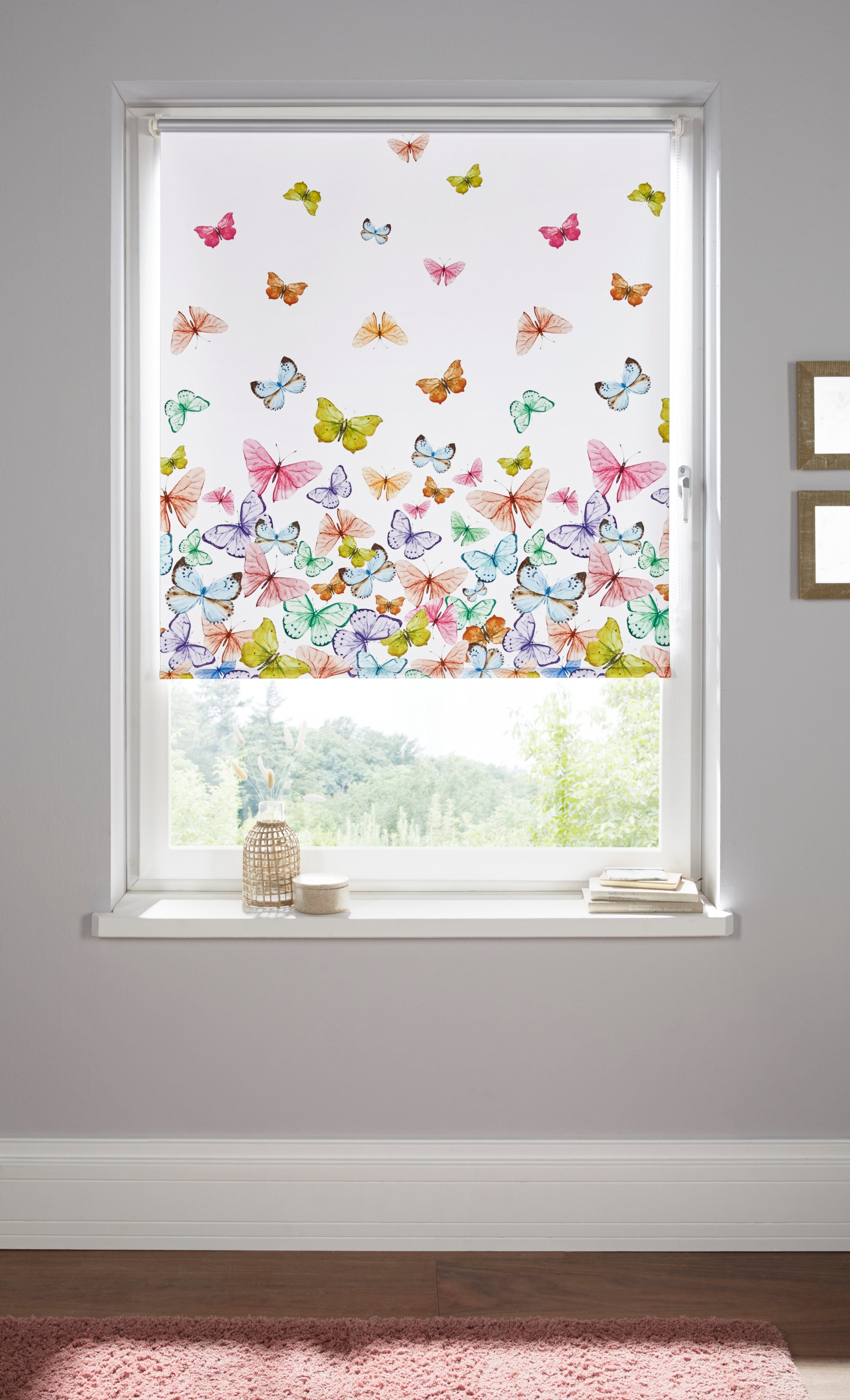 Home affaire Rolgordijn met zijbediening Butterfly Hittebescherming, vlinders, multicolour,...