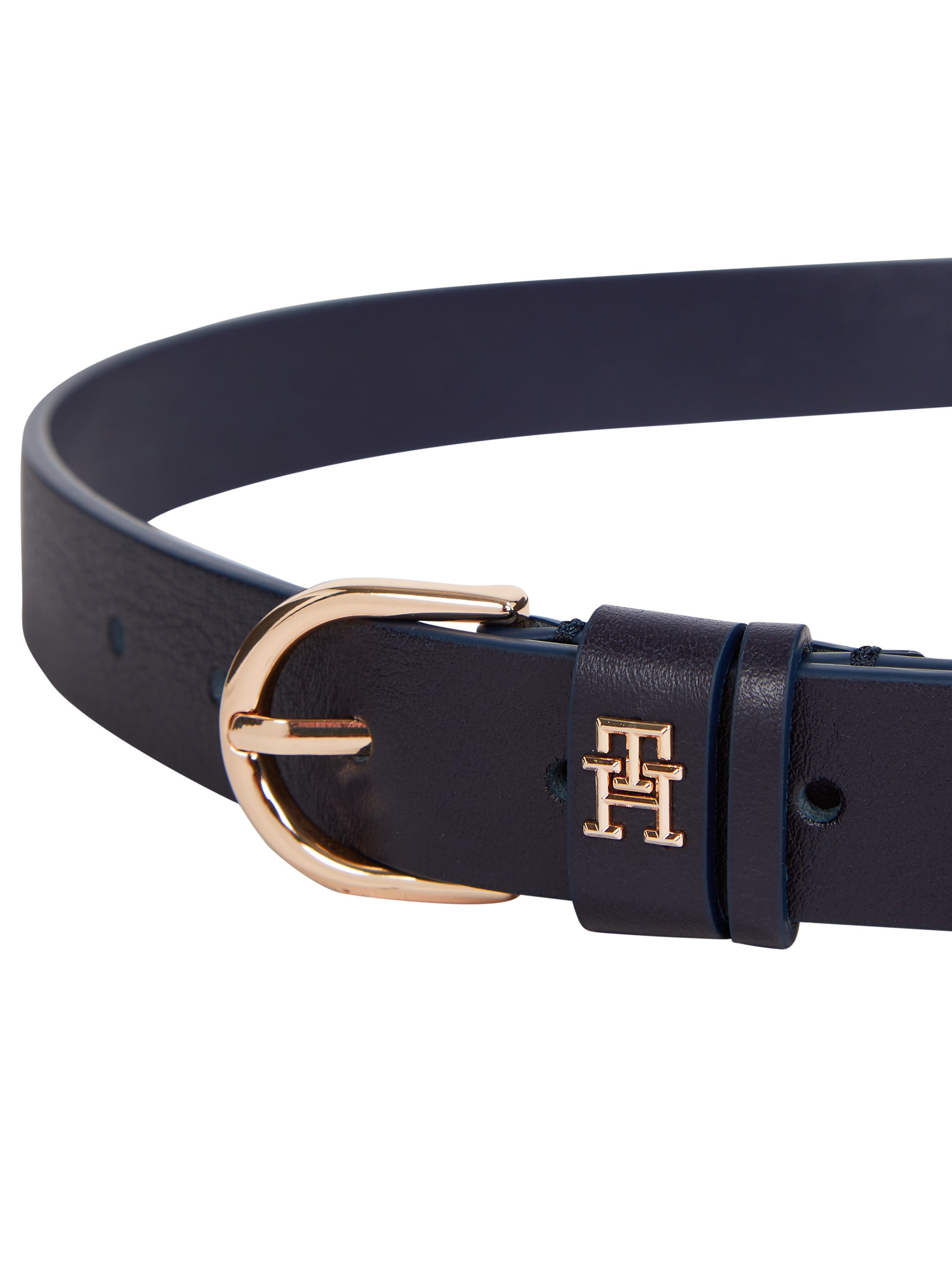 Tommy Hilfiger Leren riem ESSENTIAL EFFORTLESS 2.5 Logo-embleem, zachte haptiek, ovale eenvoudige pin sluiting