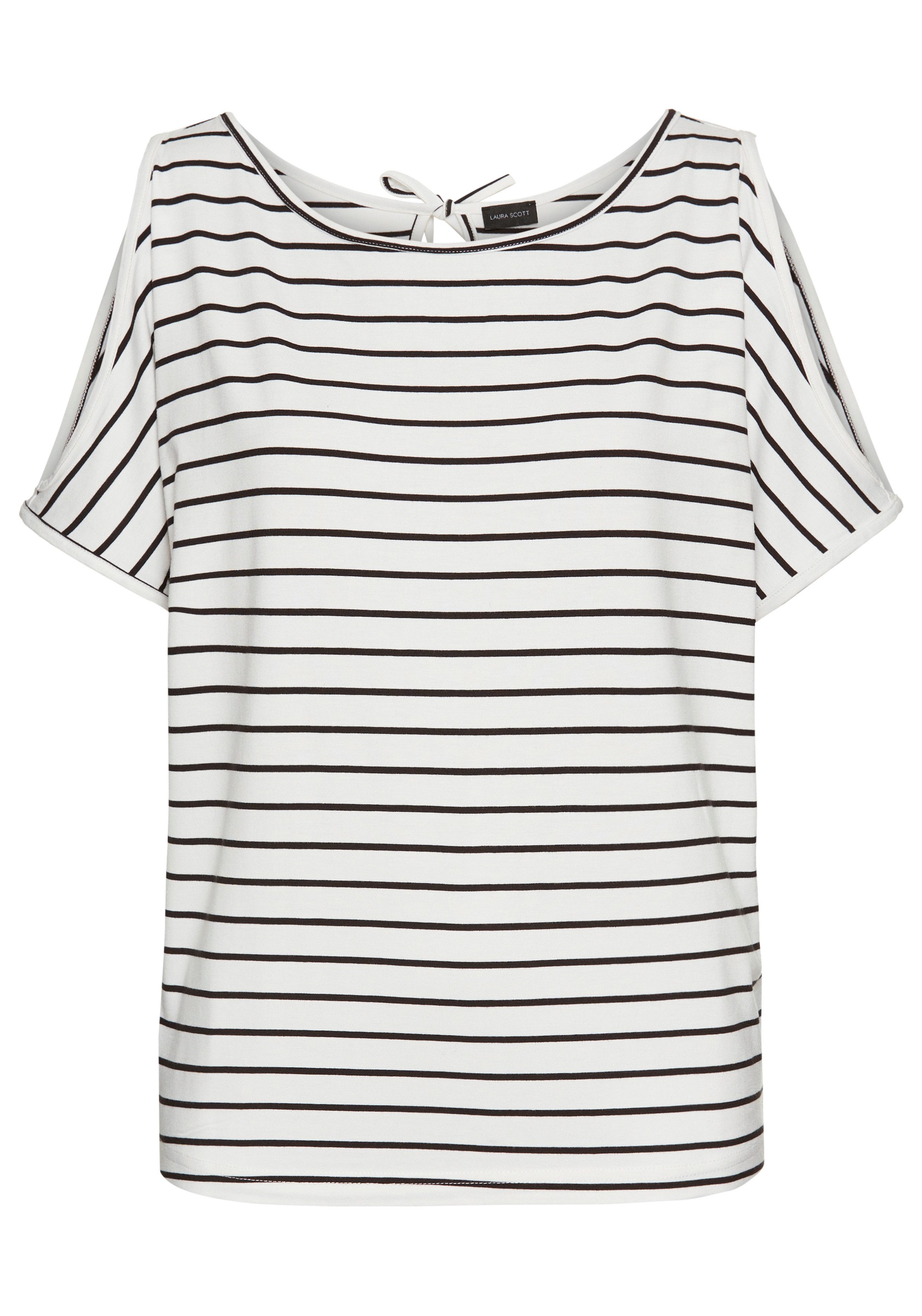 Laura Scott T-shirt met cut-out effect op de schouders