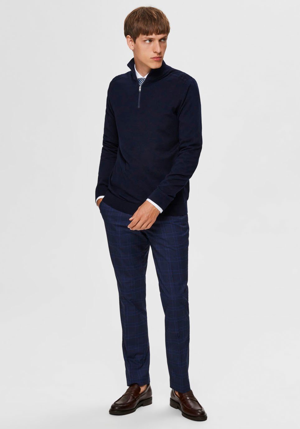 SELECTED HOMME Schipperstrui SLHBERG HALF ZIP CARDIGAN NOOS