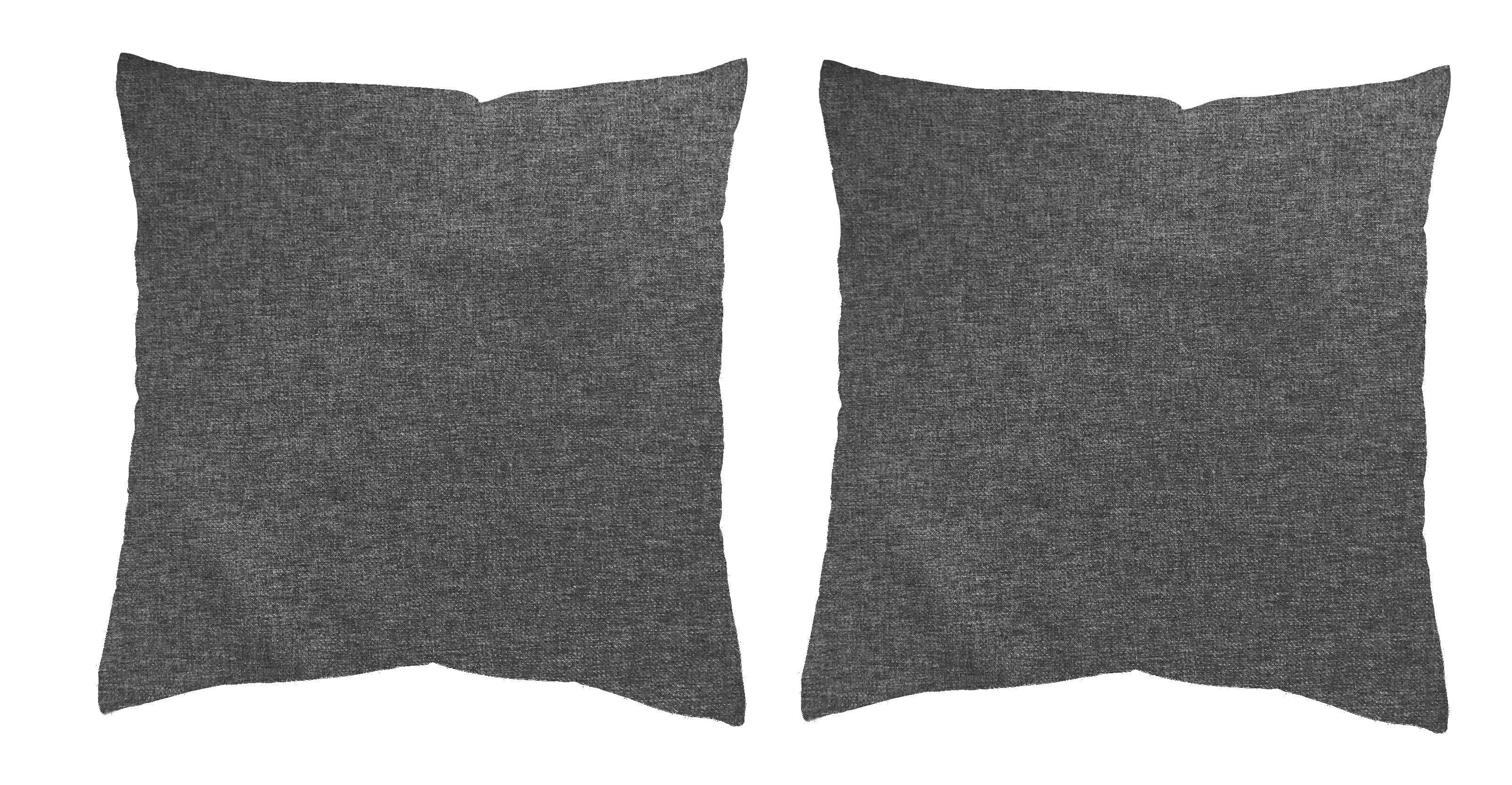 HOME WOHNIDEEN Kussenhoes LUCIO 2-DELIG PAKKET MET VULLING (2 stuks) sierkussens maat 40 cm x 40 cm grijs