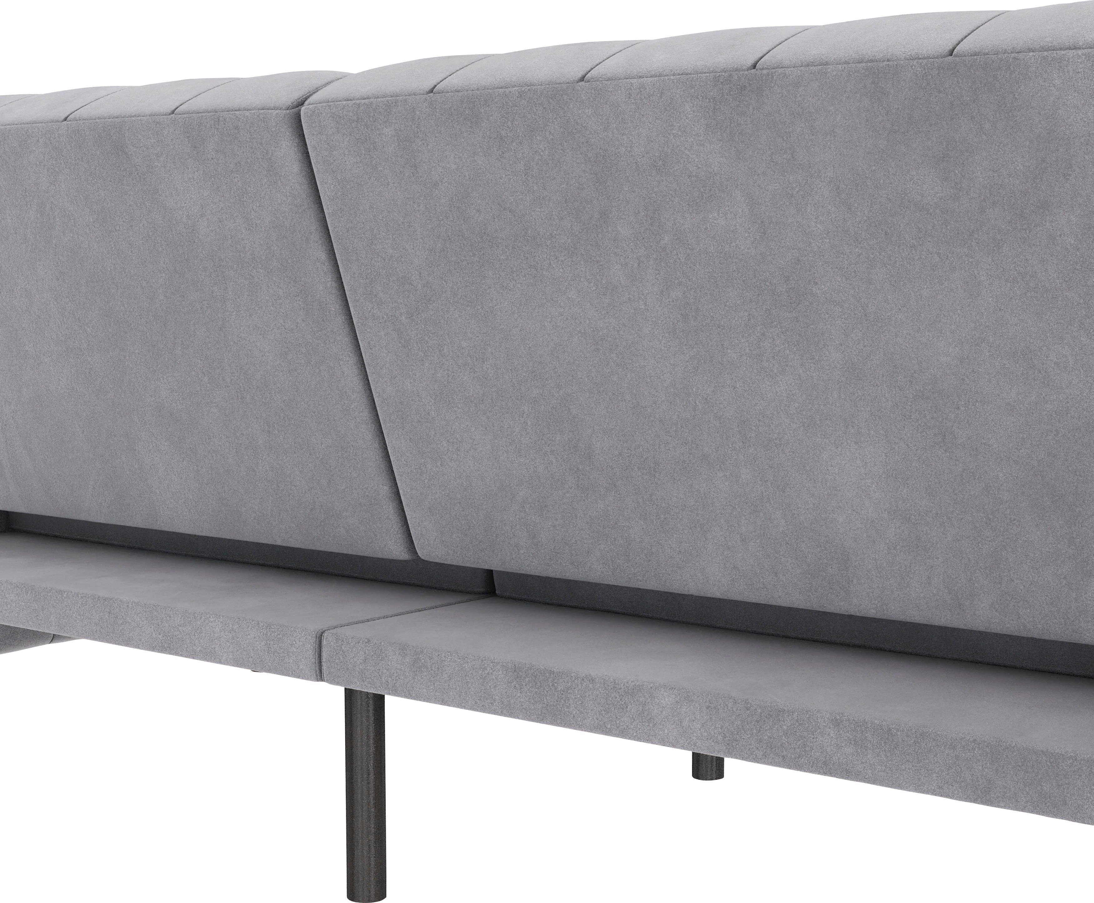 Dorel Home 3-zitsbank Felix, slaapbank 236 cm(ligoppervlak 108 x 190 cm), rugleuning 3-voudig verstelbaar, velours, kunstleer, luxe vintage microvezel