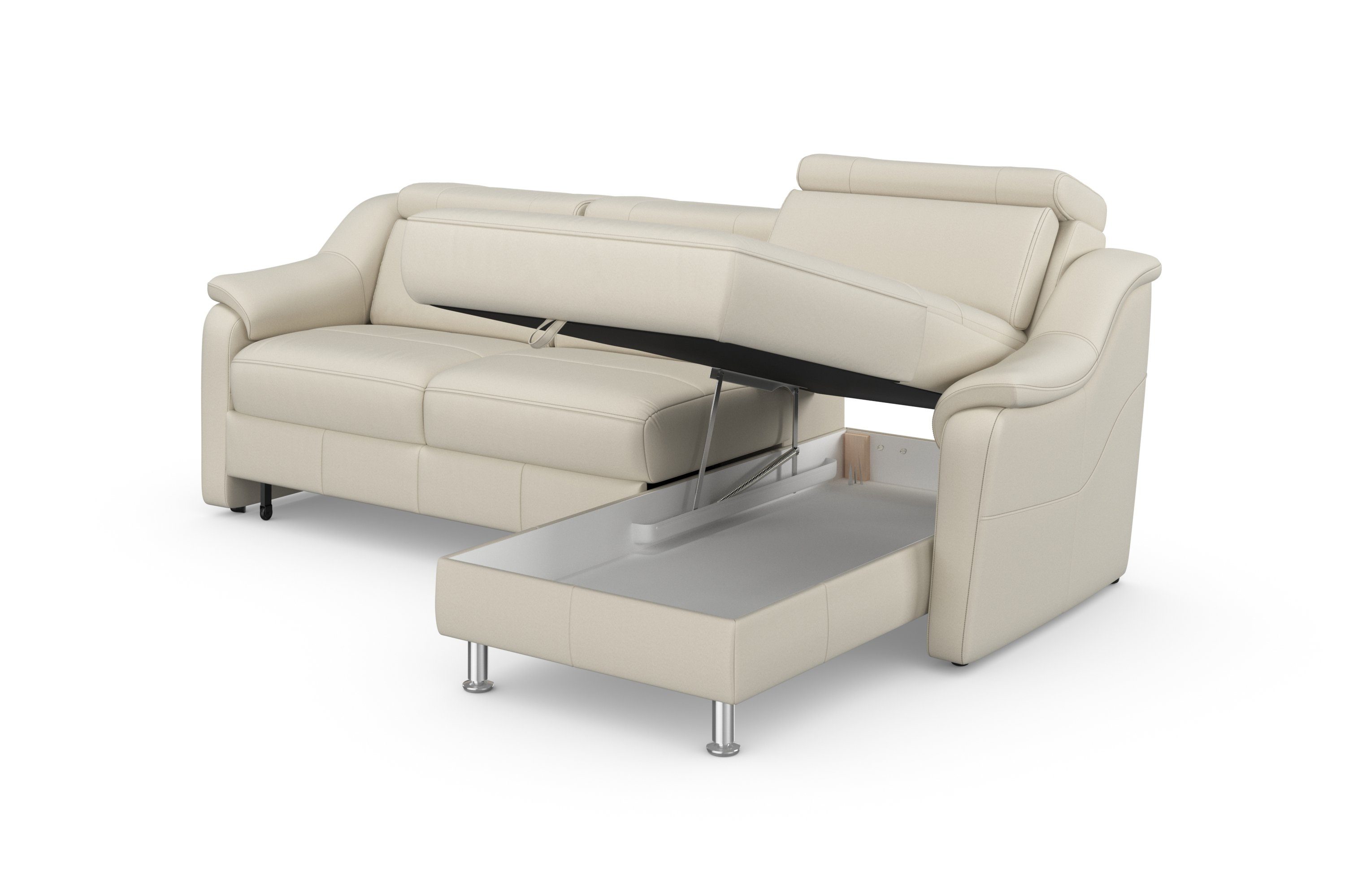 sit&more Hoekbank Freetown L-vorm met verstelbare hoofdsteun en comfortabele binnenvering