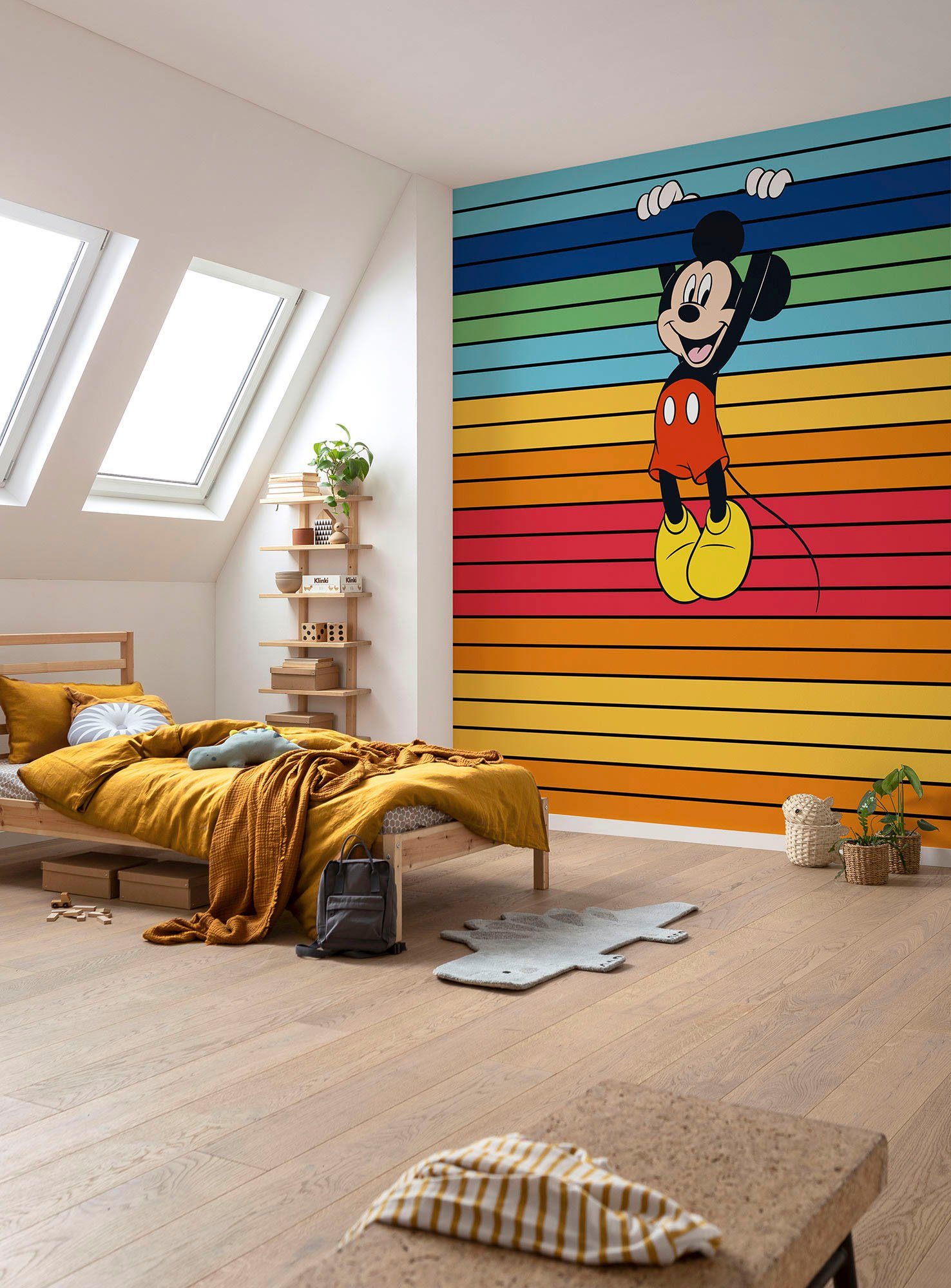 Komar Vliesbehang Digitale print vlies - Mickey Magic Rainbow - Afmeting 300 x 250 cm (1 stuk)