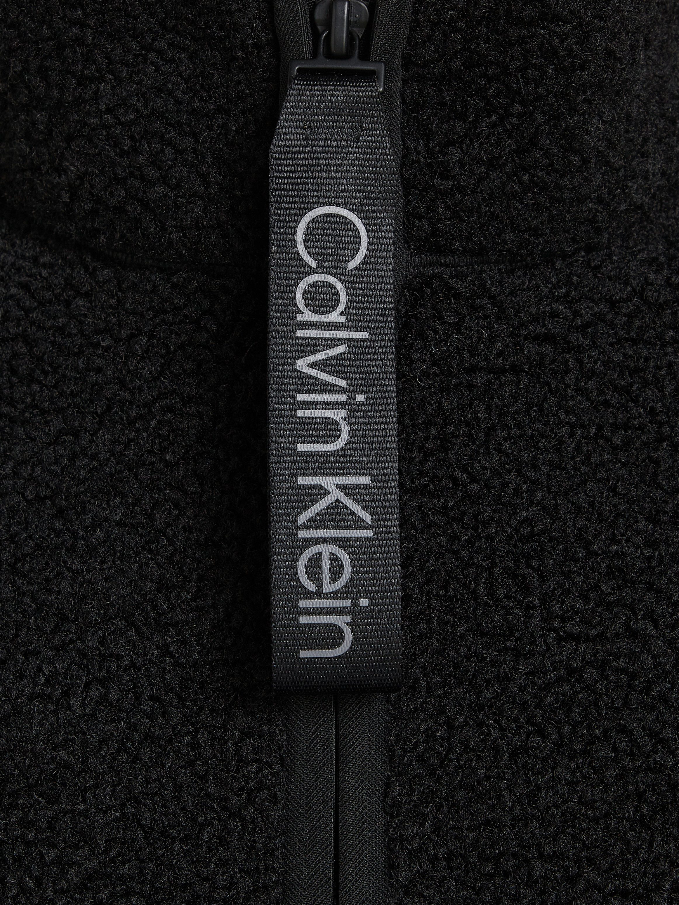 Calvin Klein Pluchen jack HALF ZIP SHERPA met een logo-opschrift