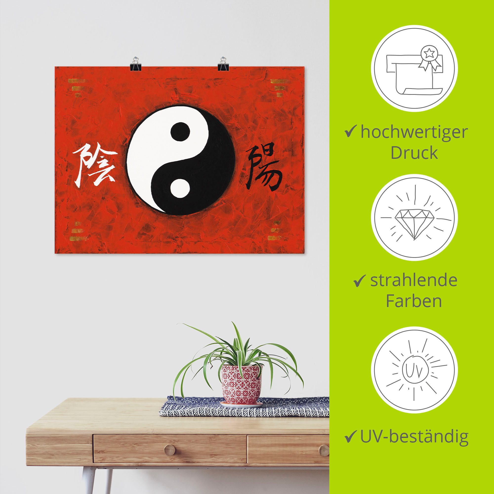 Artland Artprint Yin & Yang als artprint van aluminium, artprint voor buiten, poster in diverse formaten