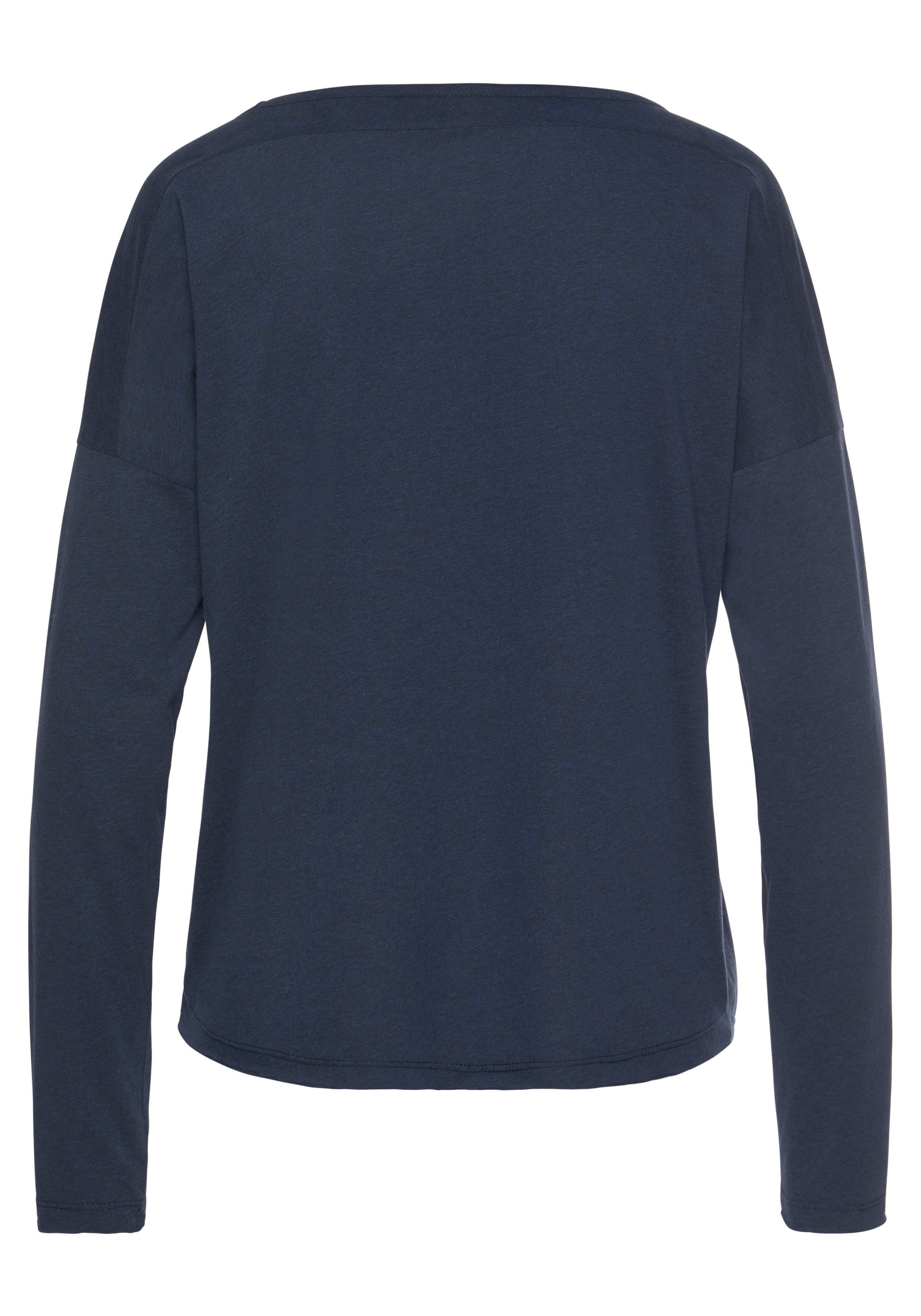 Elbsand Shirt met lange mouwen Niola met grote print op de voorkant, longsleeve van katoenmix, sportief-casual