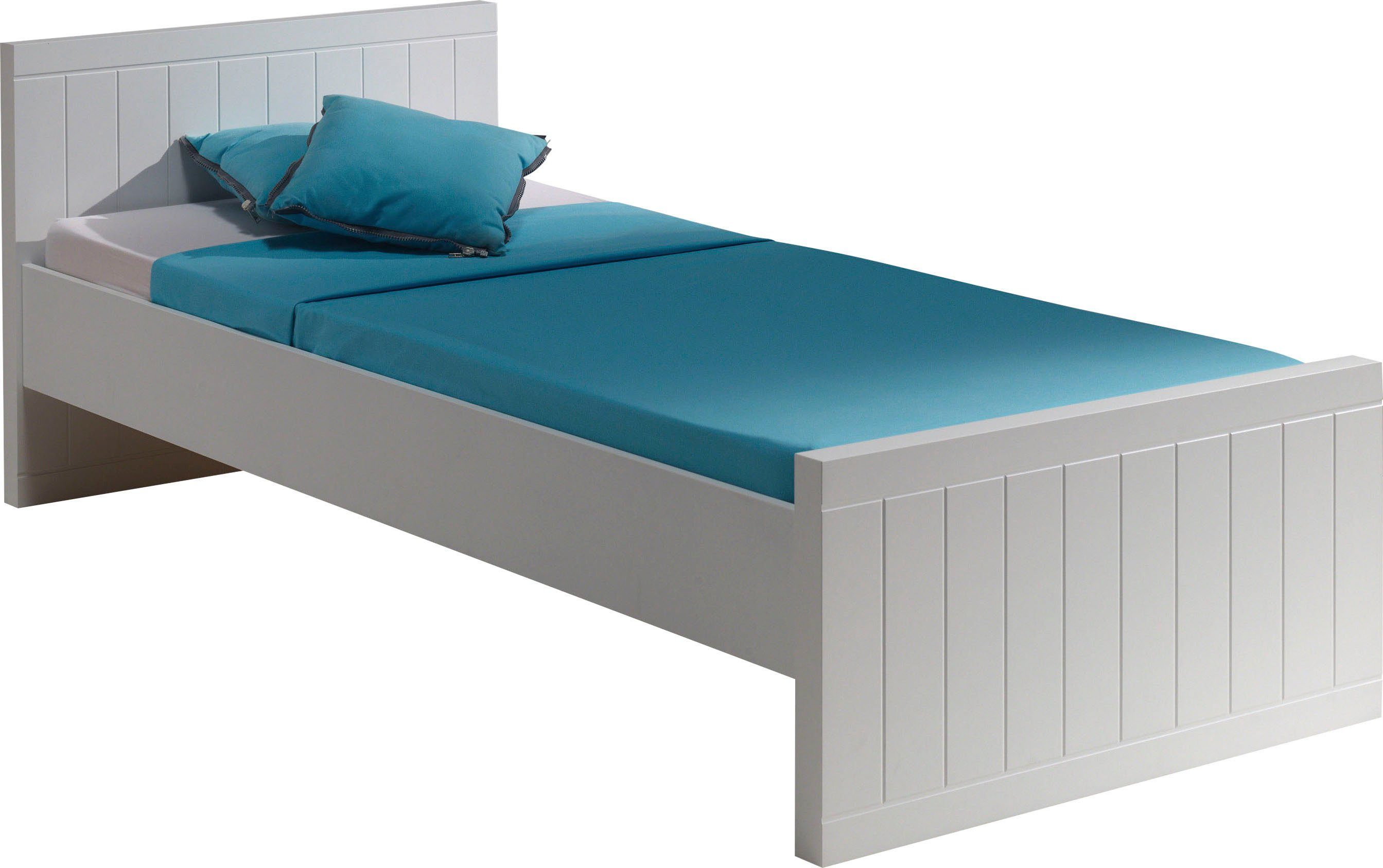 Vipack 1-persoonsledikant Robin, ligoppervlak 90/200 cm, MDF wit gelakt, strak design