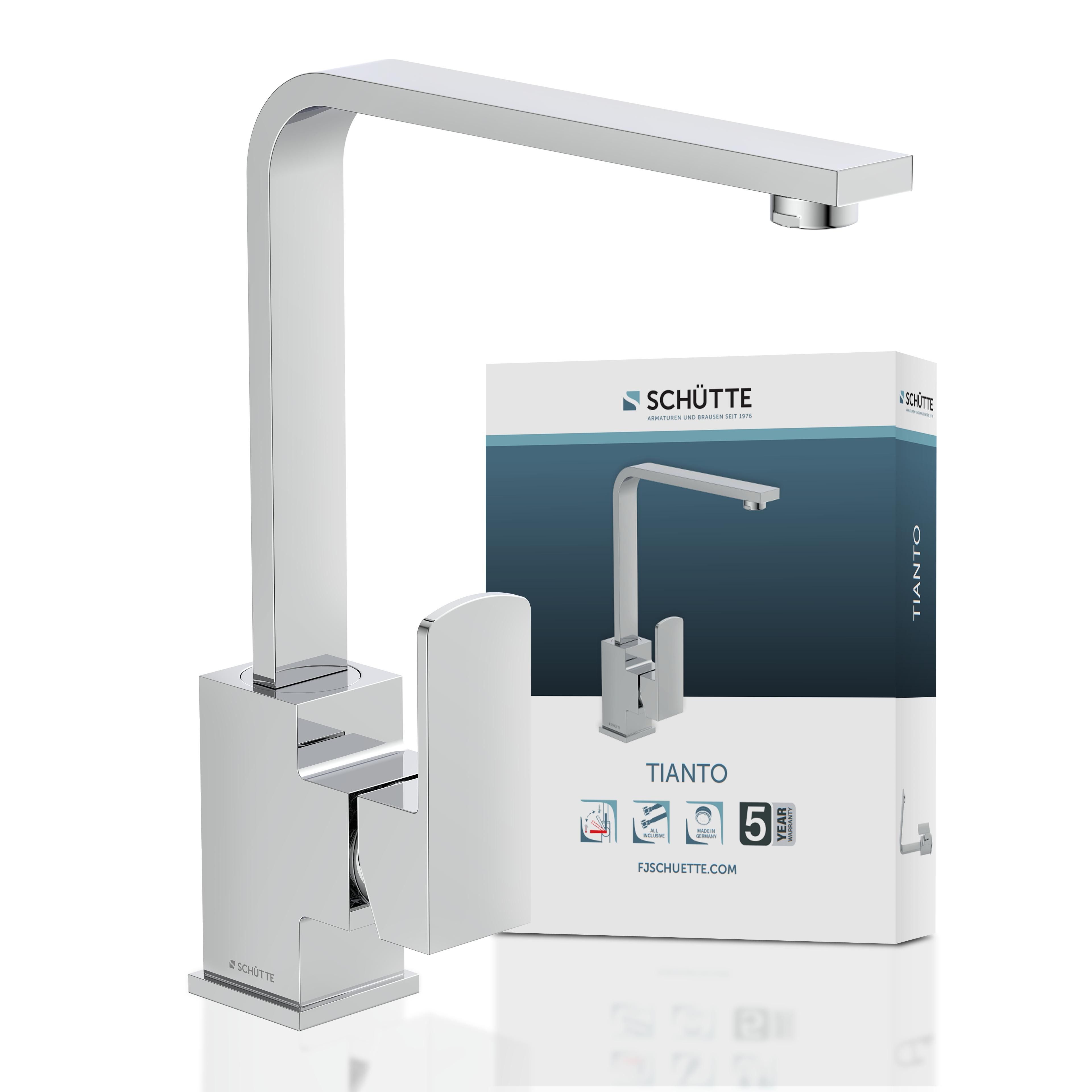 Schütte Gootsteen kraan Tianto 360° zwenkbare kraan, mengkraan, chroom, hoge druk keukenkranen zilver(kleur)
