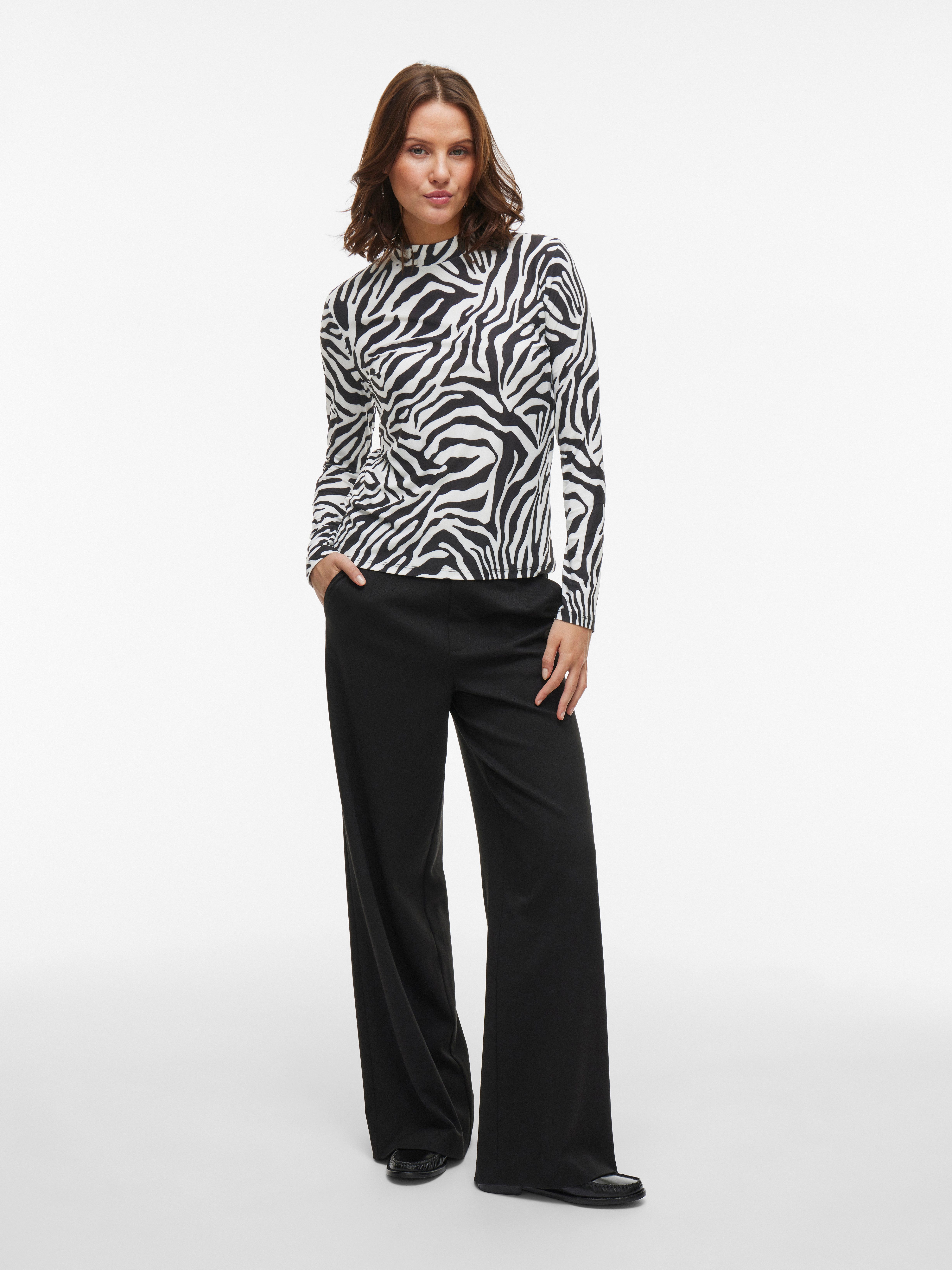 Vila Shirt met staande kraag VILEOA L/S ROLLNECK TOP - NOOS