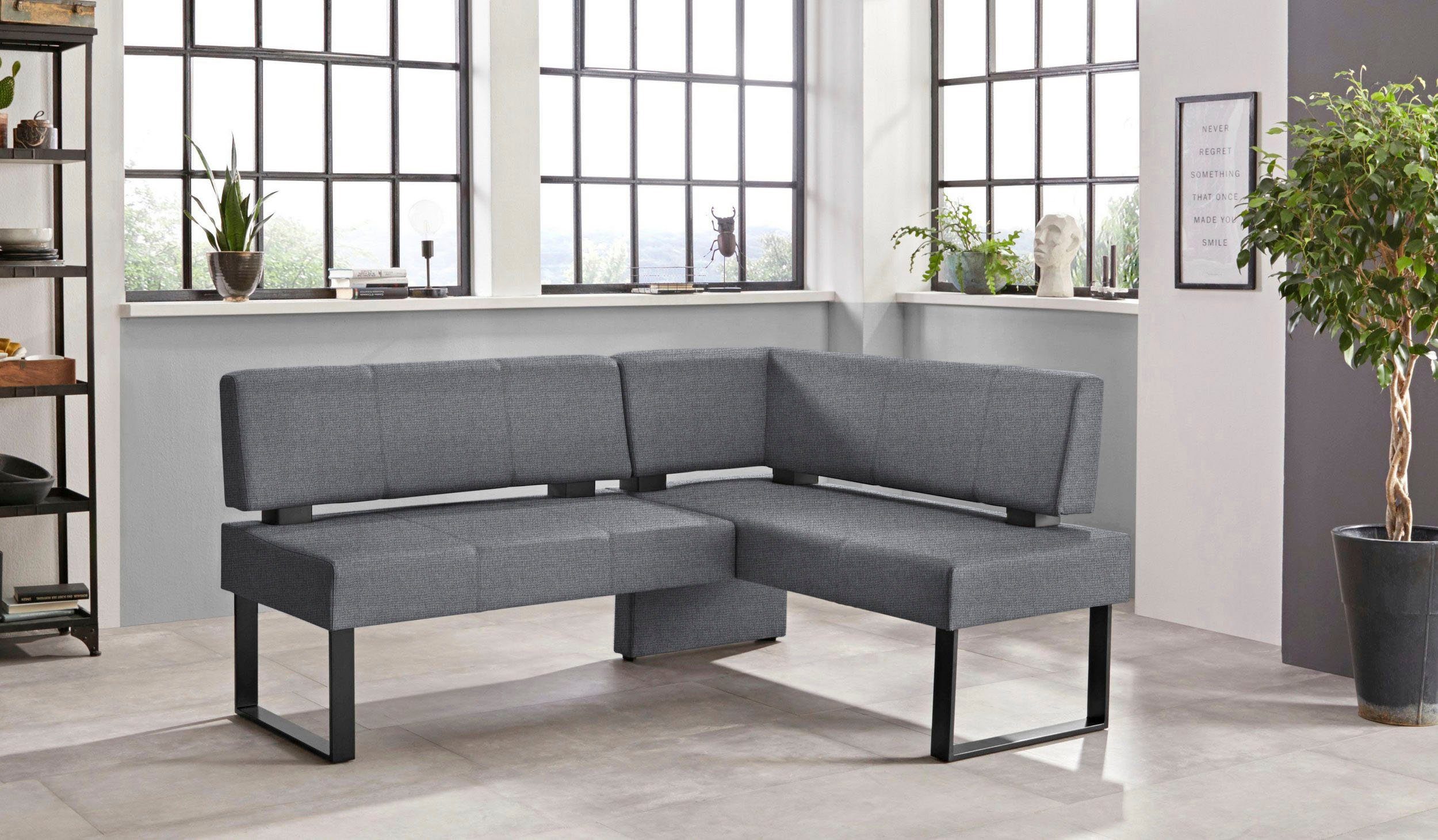 Home affaire Hoekbank Oliver met metalen frame, keukenbank verschillende hoezen cord eetkamerbank ottos choice