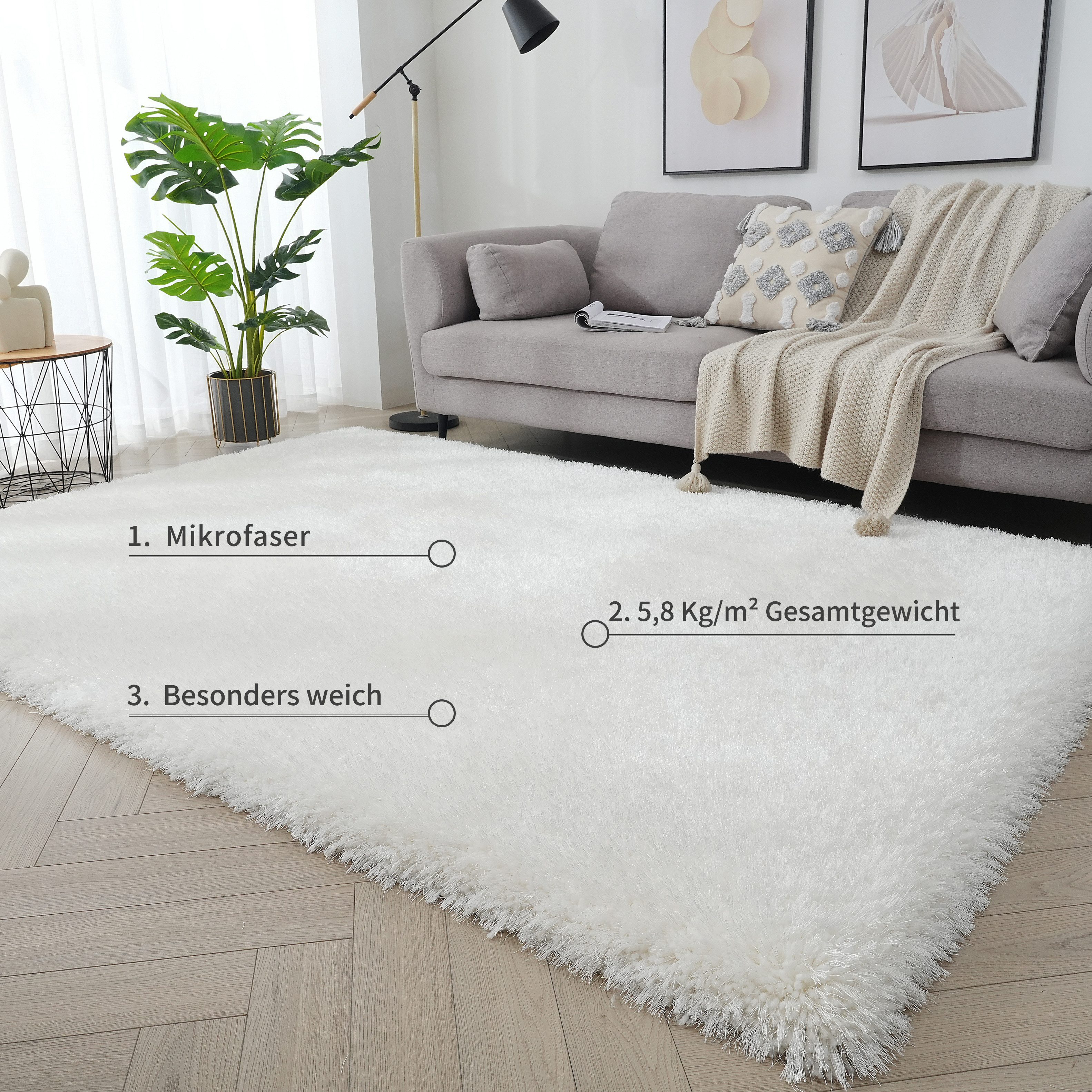 Guido Maria Kretschmer Home&Living Hoogpolig vloerkleed Micro exclusieve tapijt, zeer hoge pool, zacht door microvezel