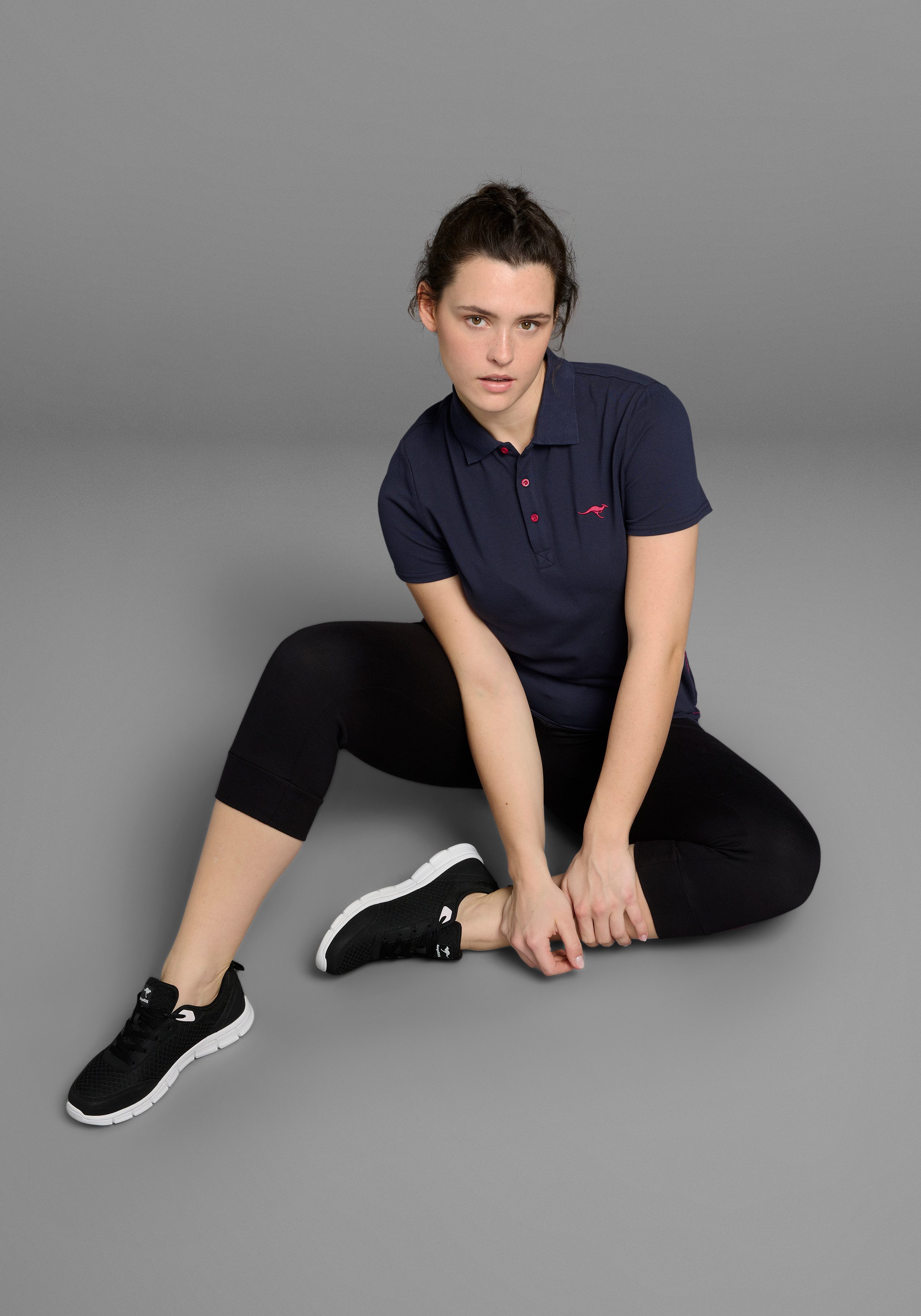 KangaROOS Poloshirt Korte mouwen, effen, polokraag, van katoen