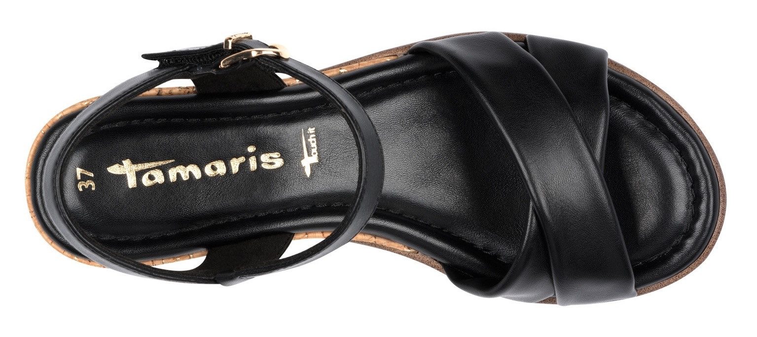 Tamaris Sandaaltjes , sleehak, zomerschoen, sandalen met gespsluiting