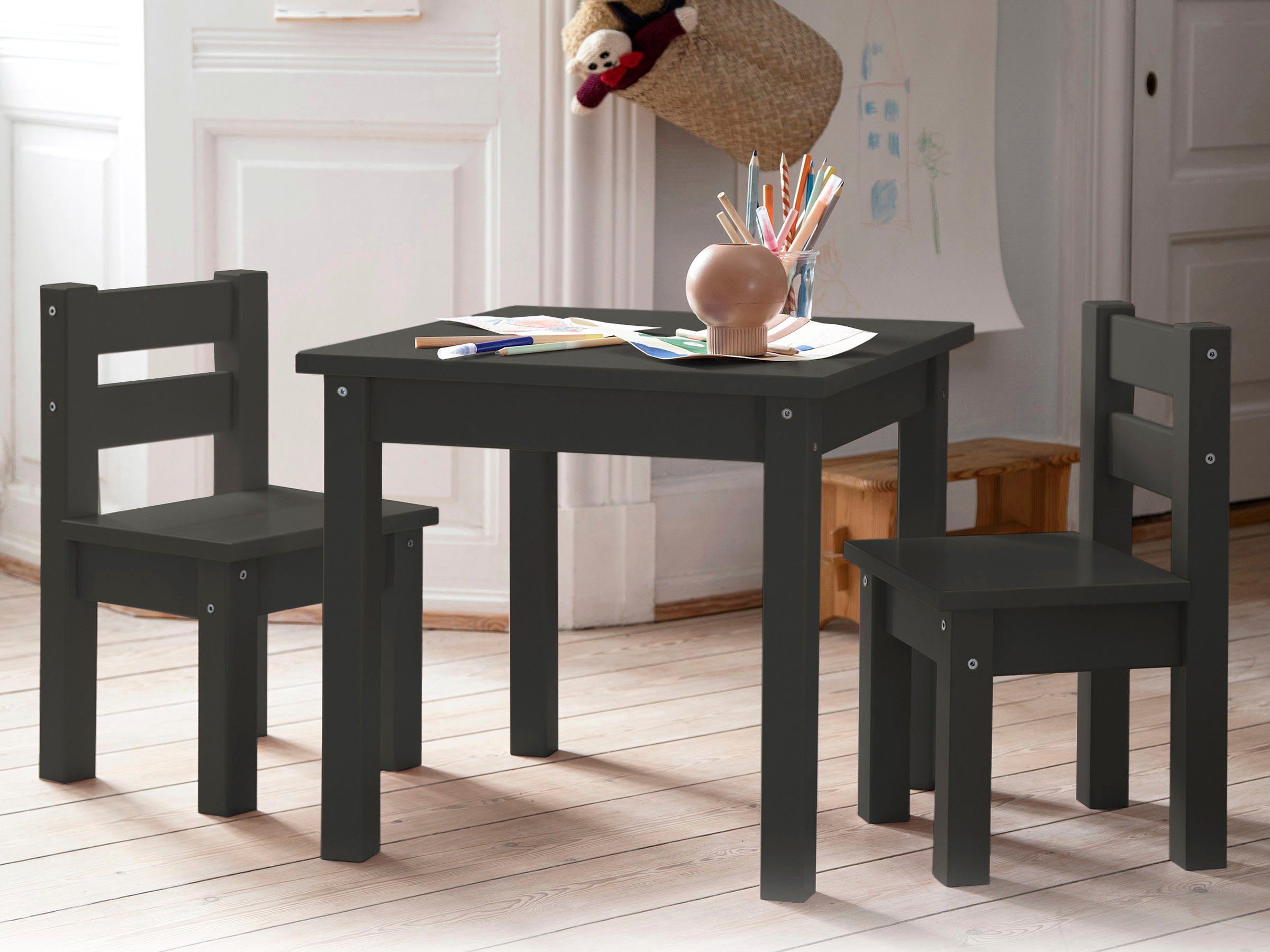 Hoppekids Kinderzithoek MADS kinderzithoek in vele kleuren, met twee stoelen (set, 3-delig)