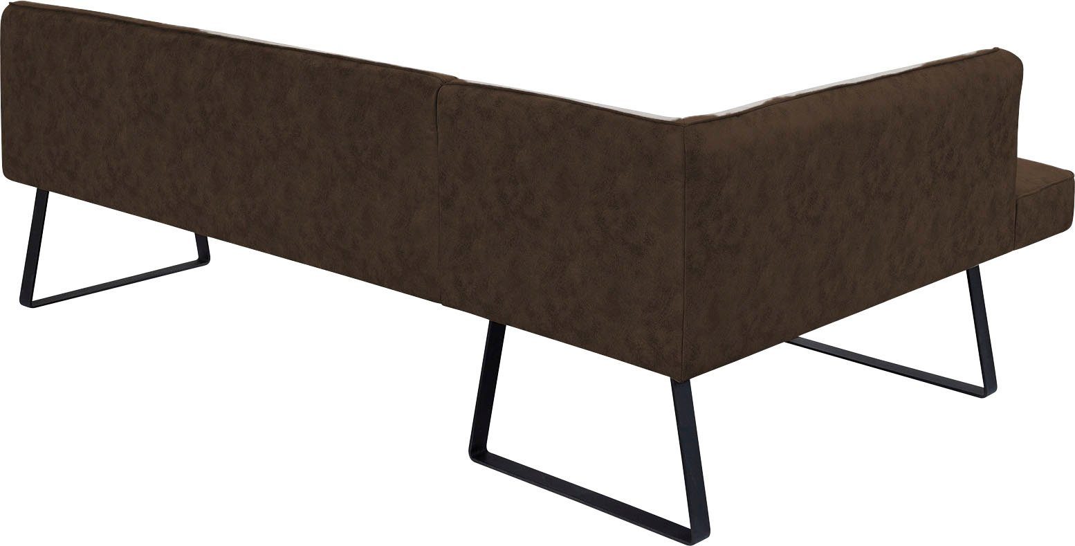 exxpo - sofa fashion Hoekbank Americano met opstaande naad en metalen poten, bekleding in verschillende kwaliteiten
