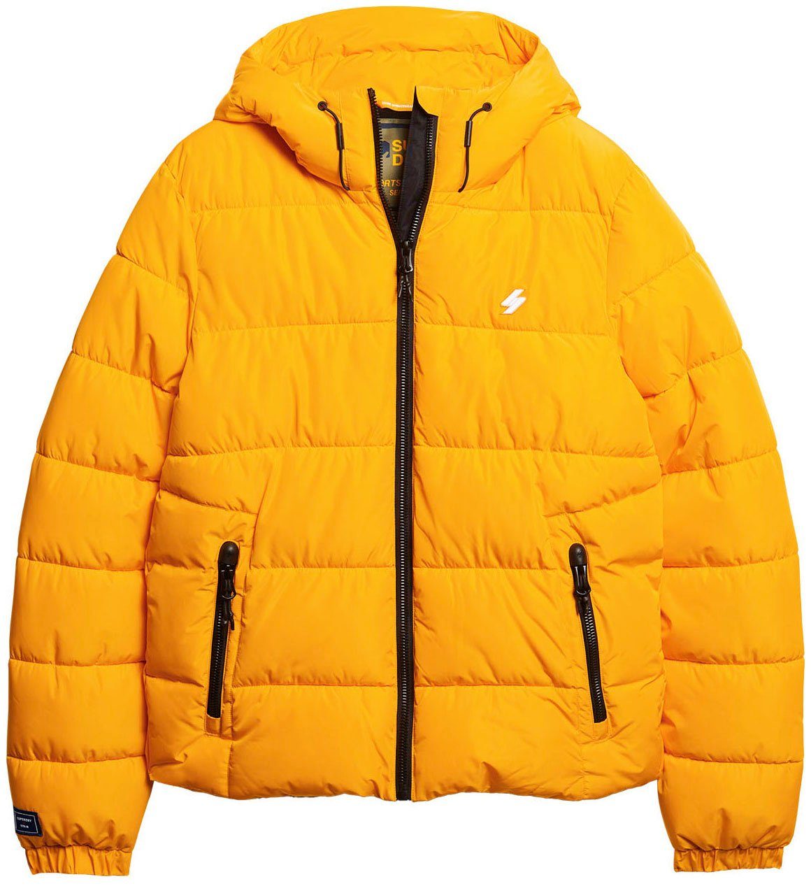 Superdry Gewatteerde jas HOODED SPORTS PUFFR JACKET met contrastkleurig borduursel