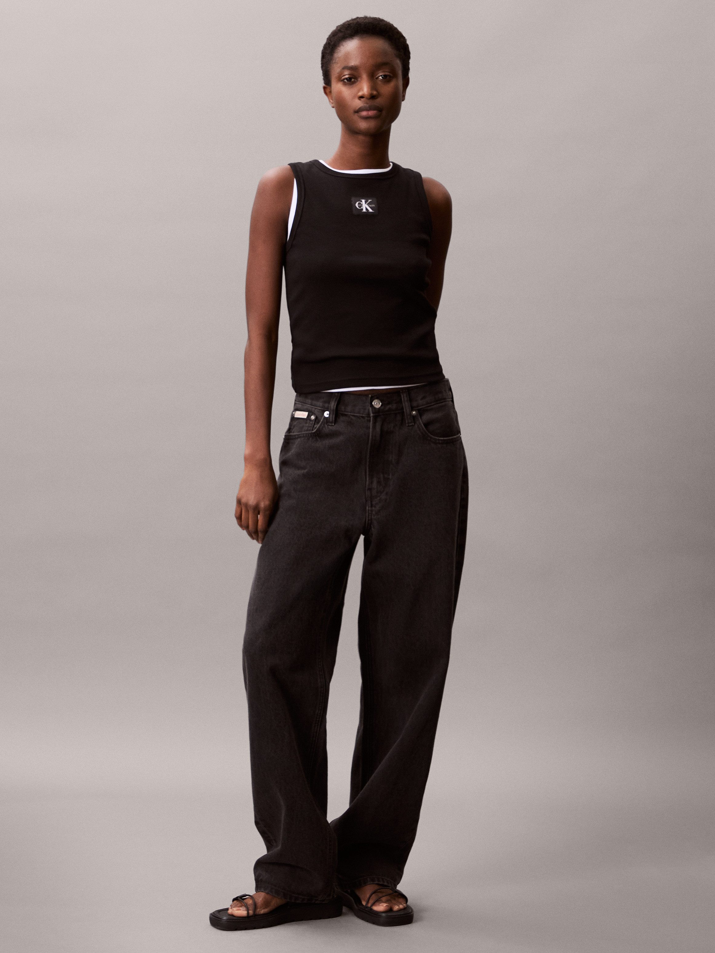 Calvin Klein Tanktop A - WVN LBL 2X2 CTTN